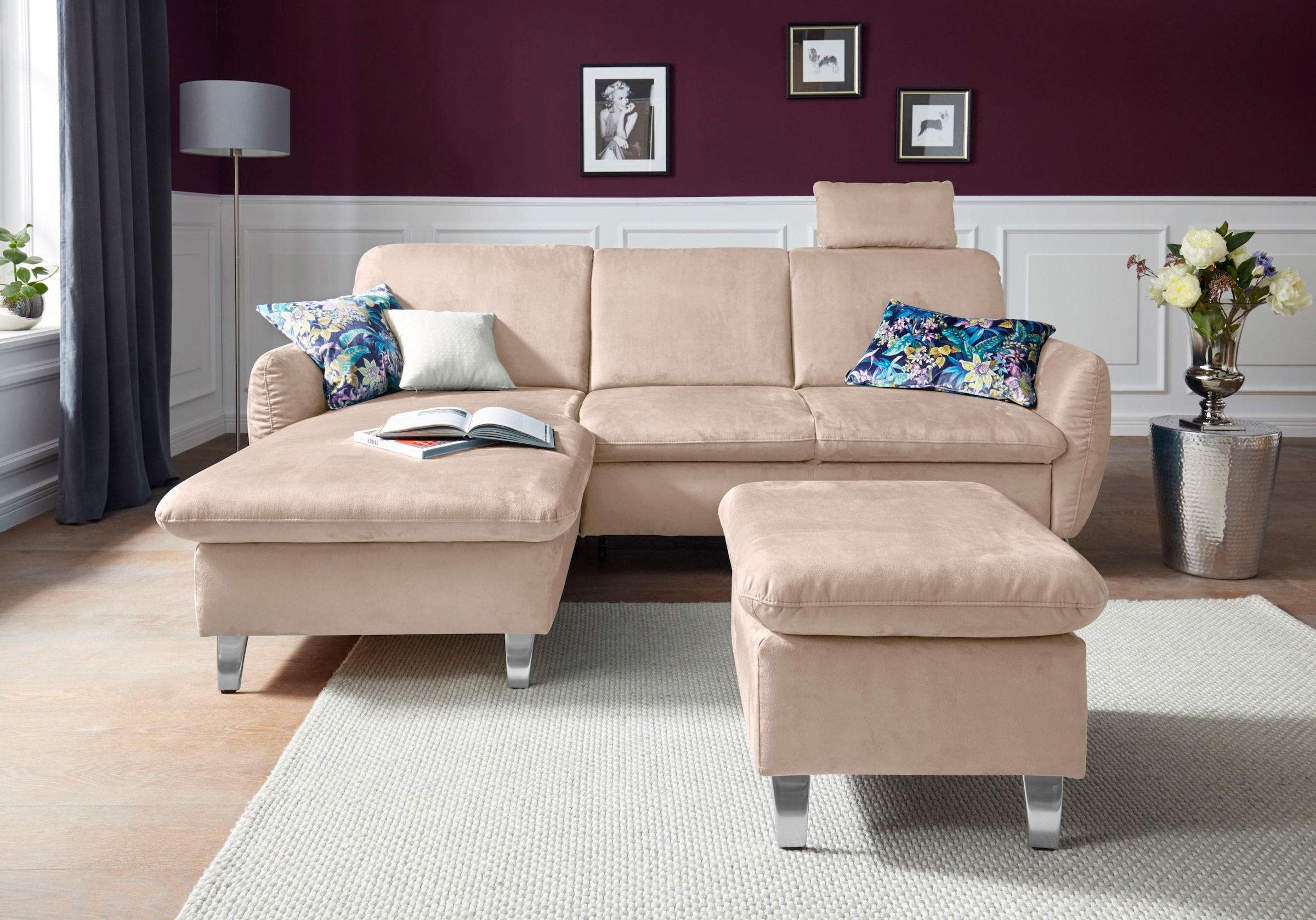 sit&more Ecksofa »Daytona L-Form«, mit Federkern, einer Kopfstütze und wahl günstig online kaufen