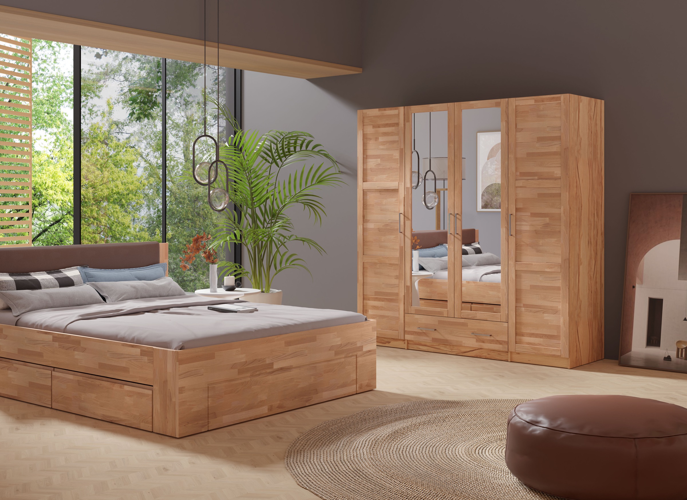 Home affaire Kleiderschrank »Sabrina, natürlicher Landhausstil, mit Innenau günstig online kaufen