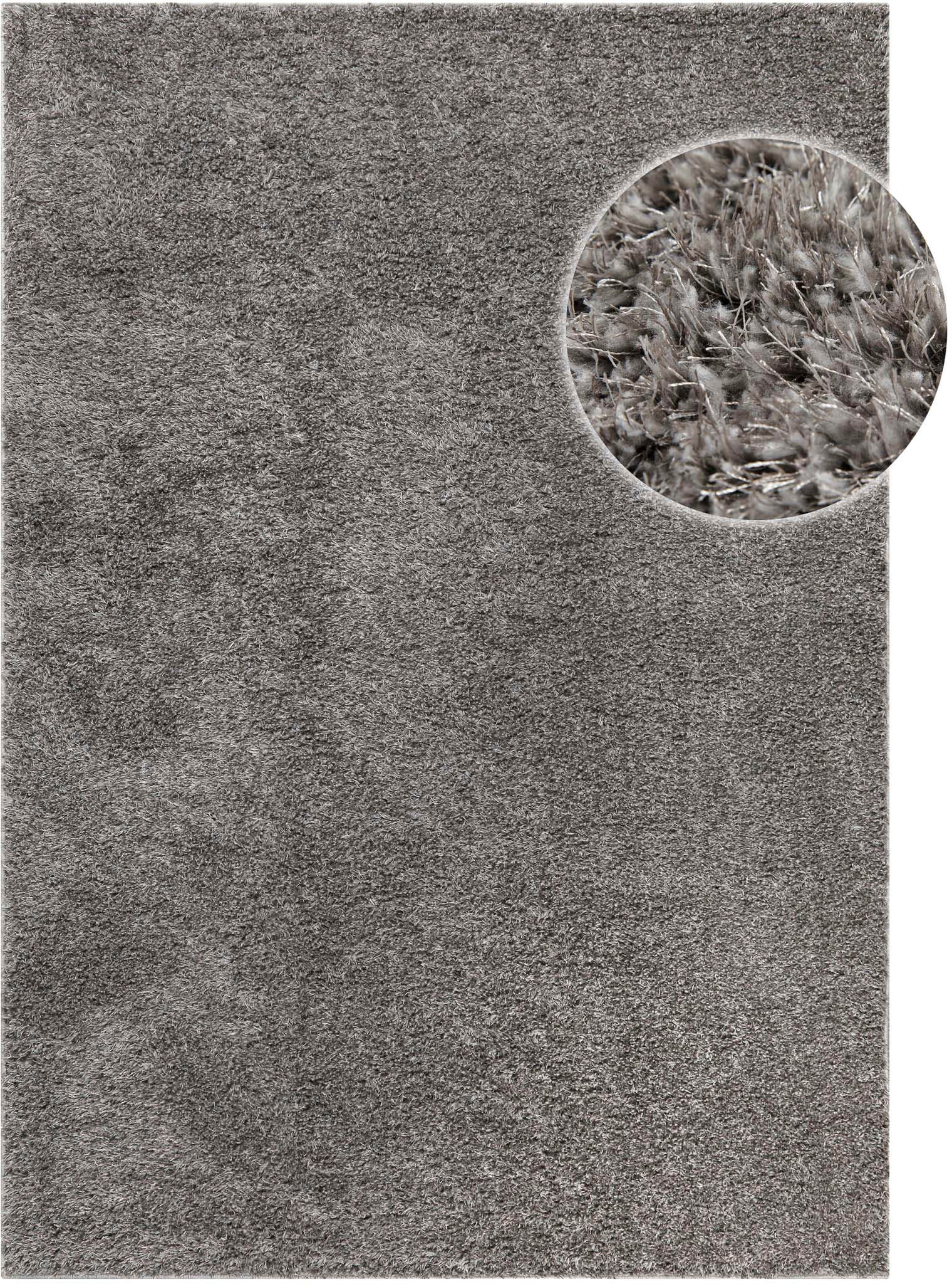 my home Hochflor-Teppich »Nickolas, auch als Läufer erhältlich«, rechteckig, 30 mm Höhe, Langflor, Shaggy, weicher Hochflor, uni farben, mit Glanz, Wohnzimmer