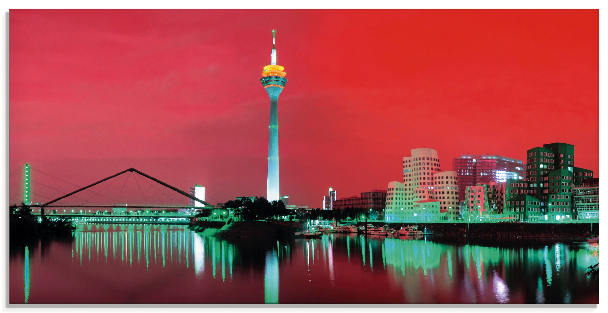 Artland Glasbild »Düsseldorf Skyline V«, Deutschland, (1 St.), in verschied günstig online kaufen