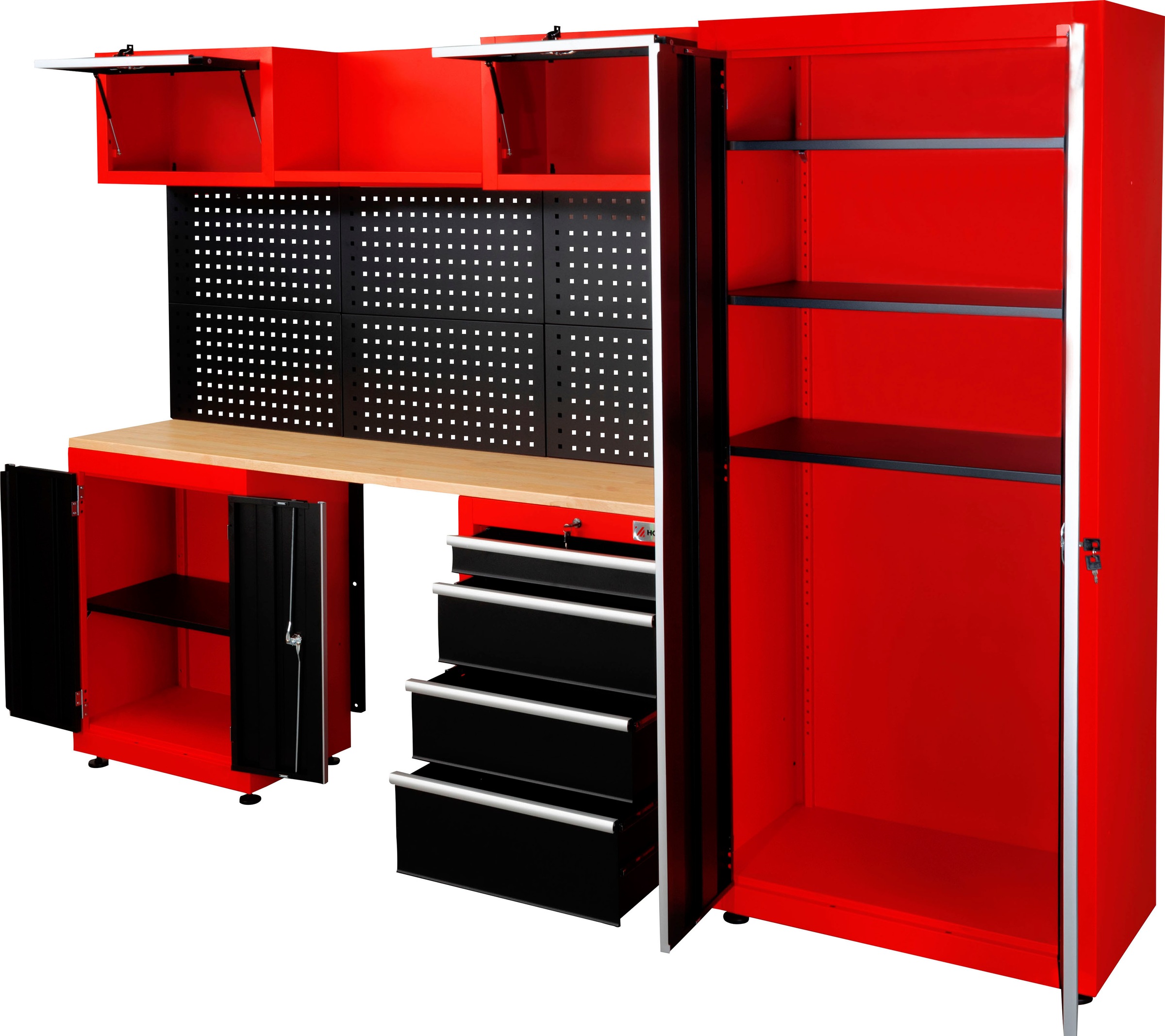 Holzmann Werkbank »WESS13«, (Set), mit Schranksystem