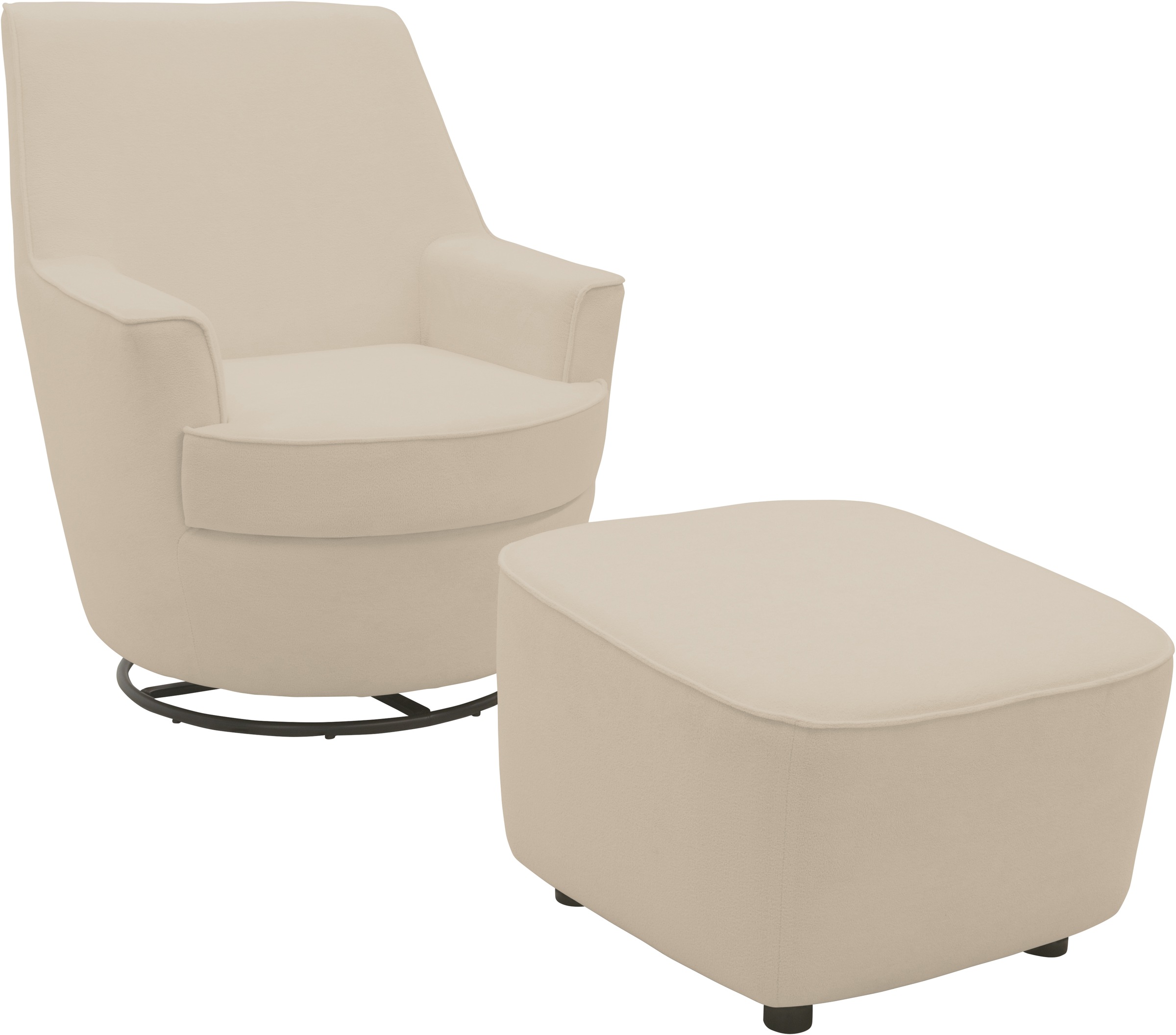 Home affaire Drehsessel »HETTY, Drehsessel mit Wippfunktion und Hocker; Les günstig online kaufen