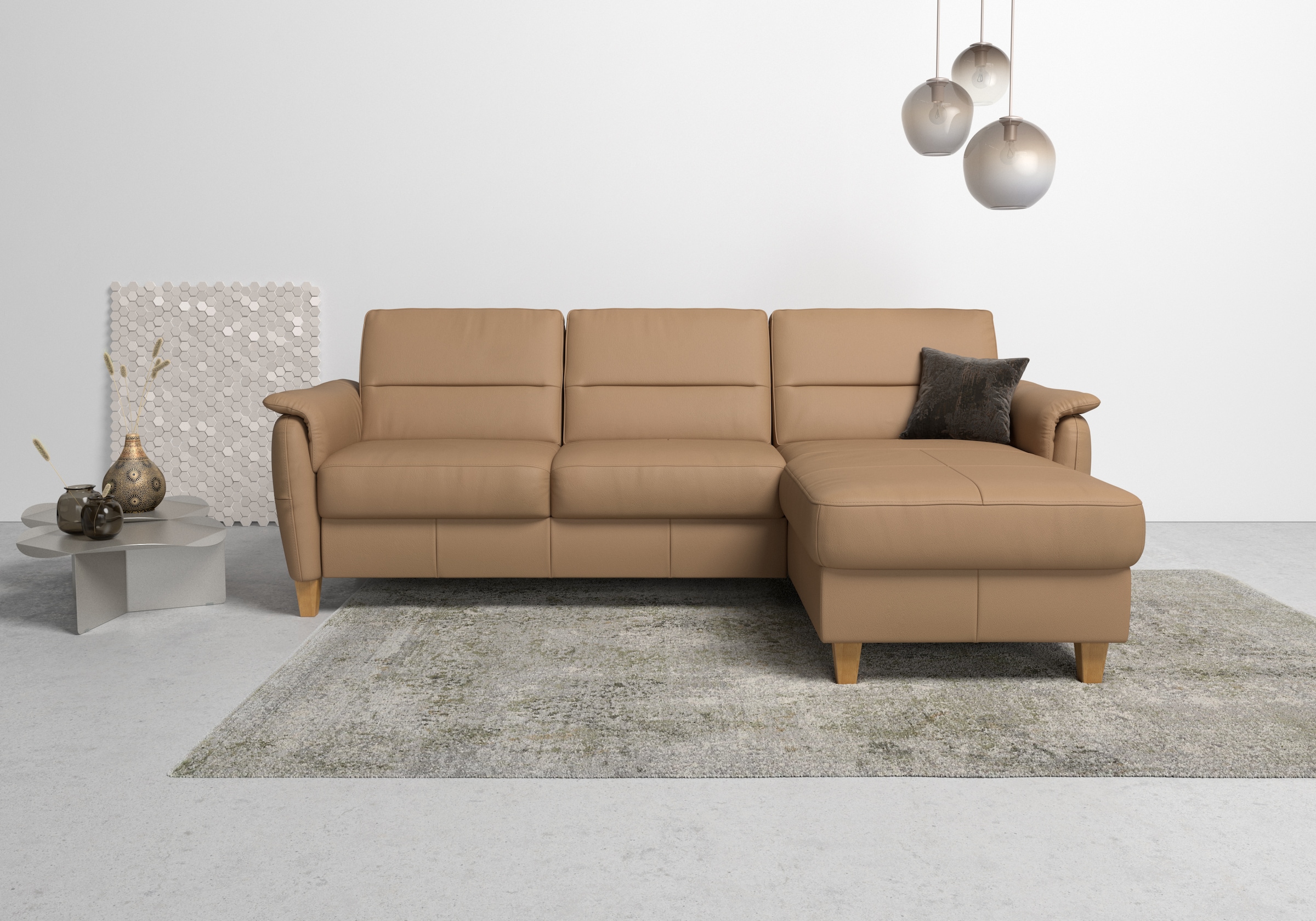 Home affaire Ecksofa »Palmera L-Form«, Federkern, wahlweise mit Bettfunktio günstig online kaufen
