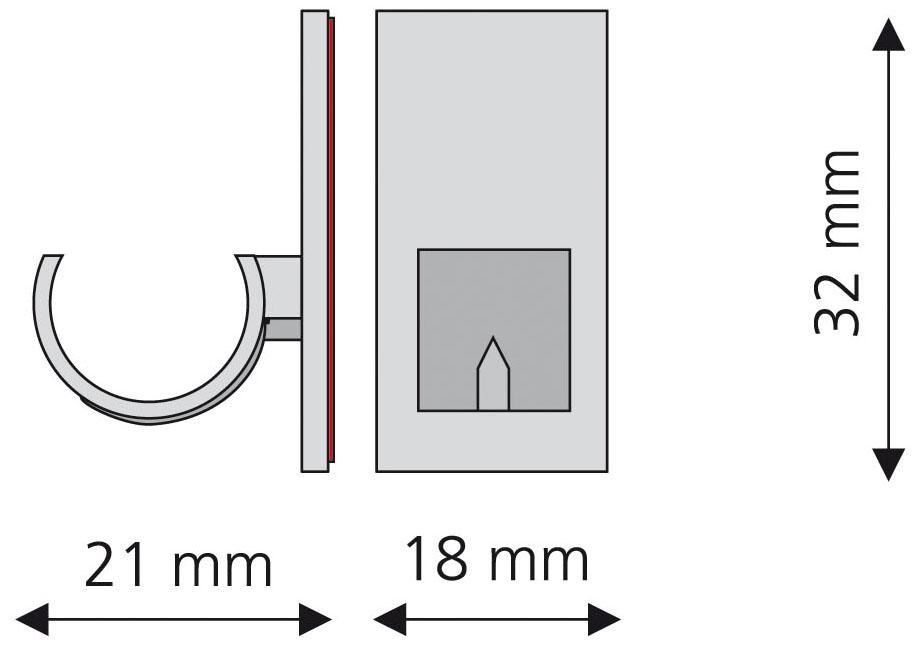 Liedeco Klebeträger, (Set, 2 St.), für Cafehausstangen Ø 12 mm