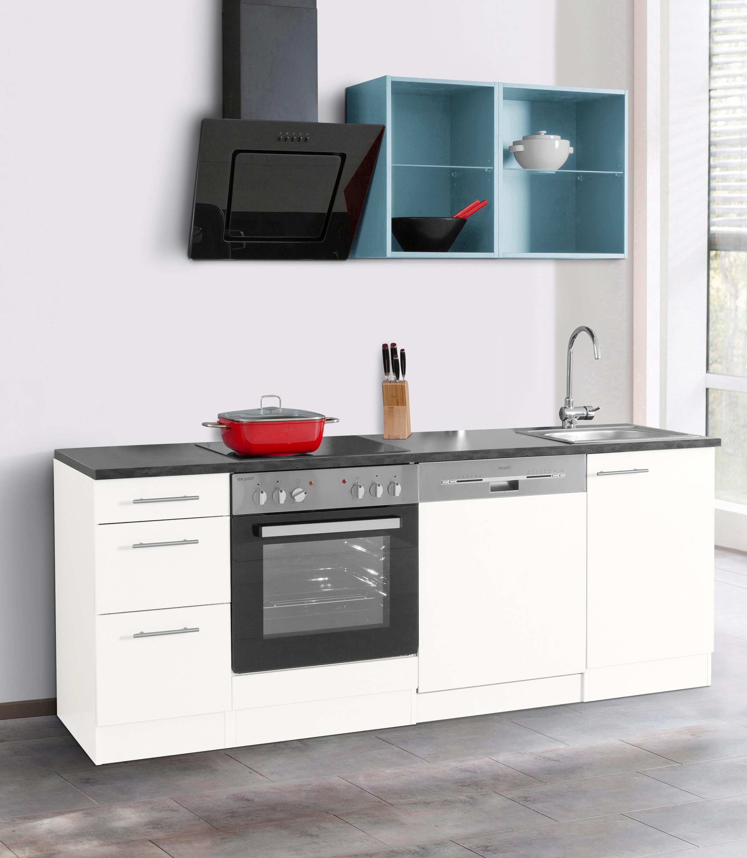 OPTIFIT Küchenzeile »Mini«, Breite 210 cm, wahlweise mit E-Geräten, mit Arb günstig online kaufen