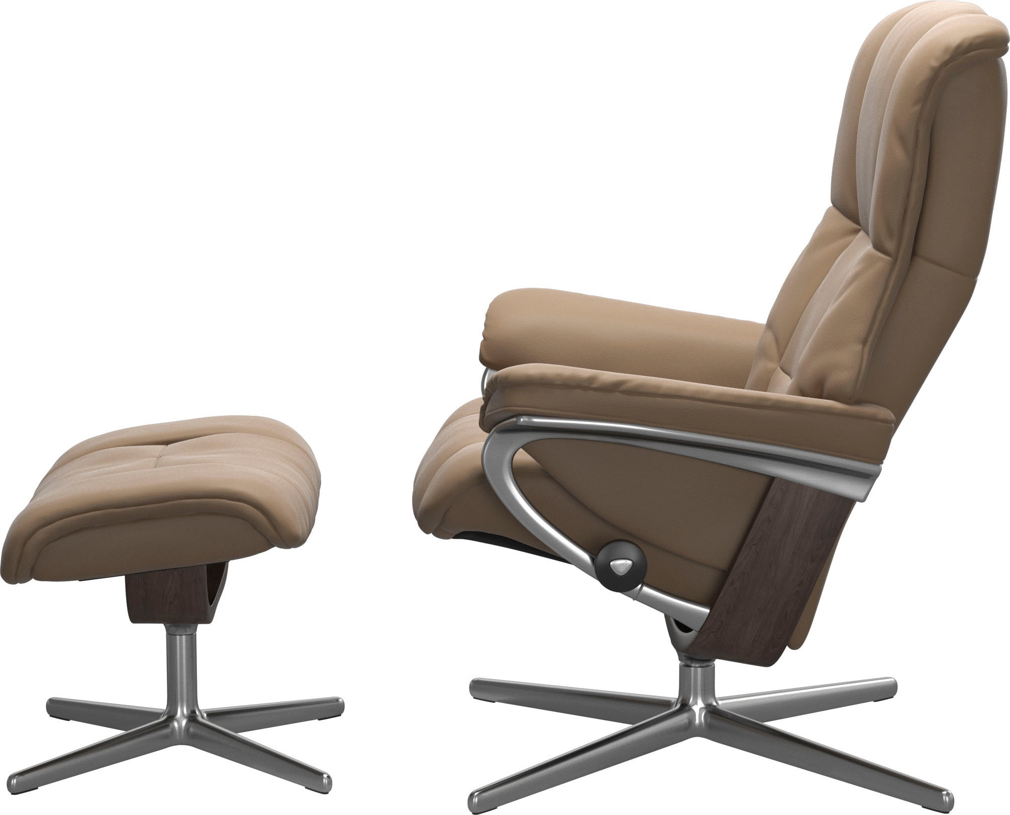 Stressless® Relaxsessel »Mayfair«, (Set, Relaxsessel mit Hocker), mit Hocker, mit Cross Base, Größe S, M & L, Holzakzent Wenge