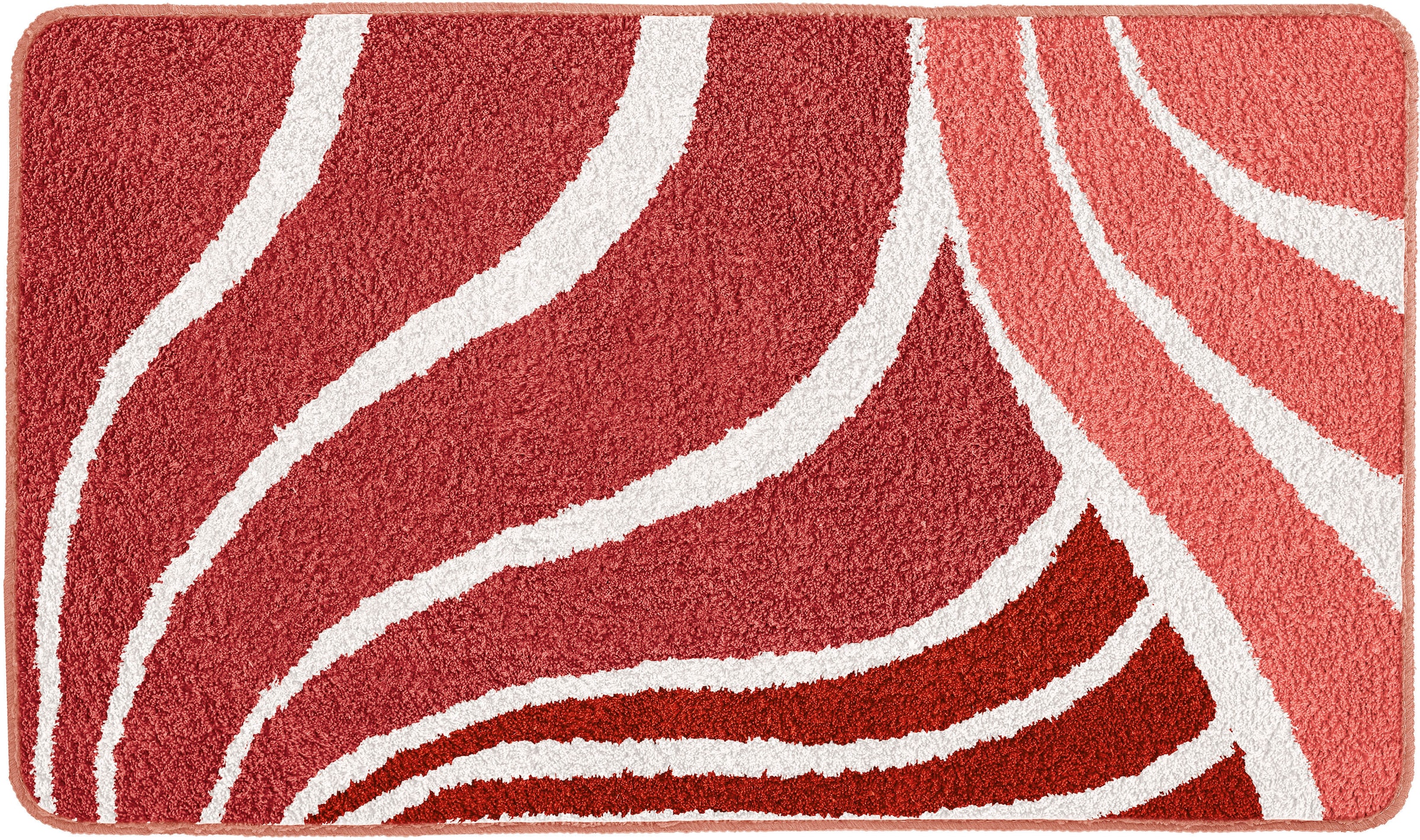 Kleine Wolke Badematte »Flame«, rutschhemmend beschichtet, fußbodenheizungsgeeignet, Badteppich, modernes Wellen Design