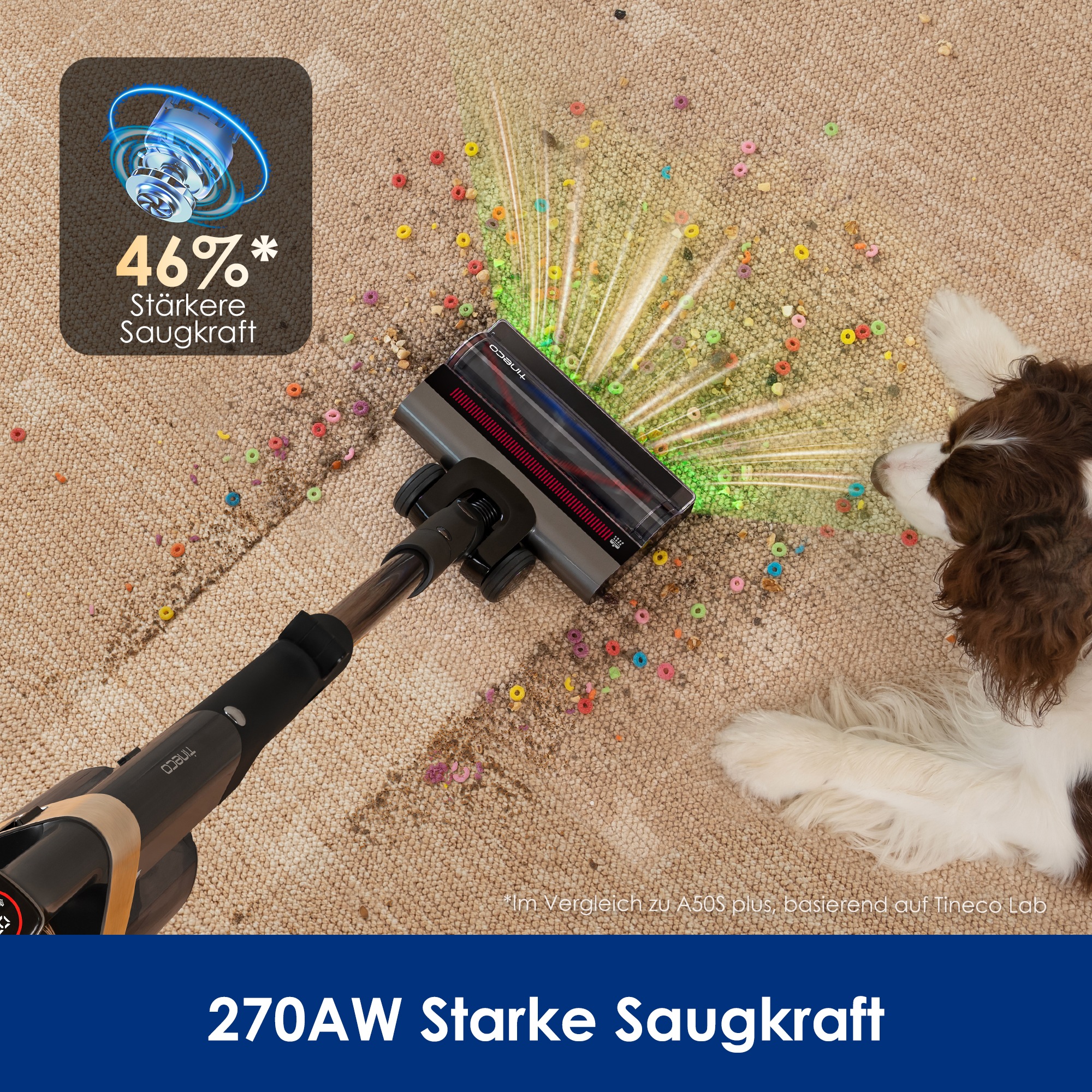 Tineco Akku-Stielstaubsauger »Tineco PURE ONE A90S, Anti-Allergiker Filtersystem, Saugrohr knickbar«