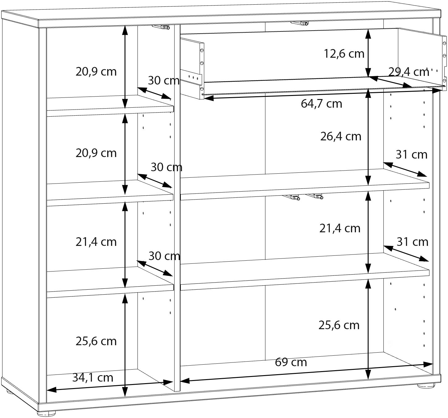 FORTE Schuhschrank »Alice Springs« B/H/T 109,2/99,1/34,9 cm Push to open, 20 Paar Schuhe