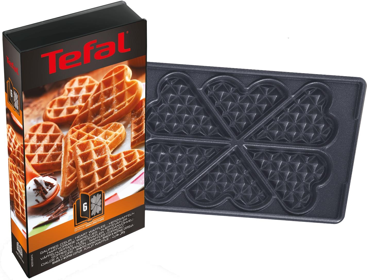 Tefal Herzwaffelplatten XA8006, Metall, passend für Tefal SW852D