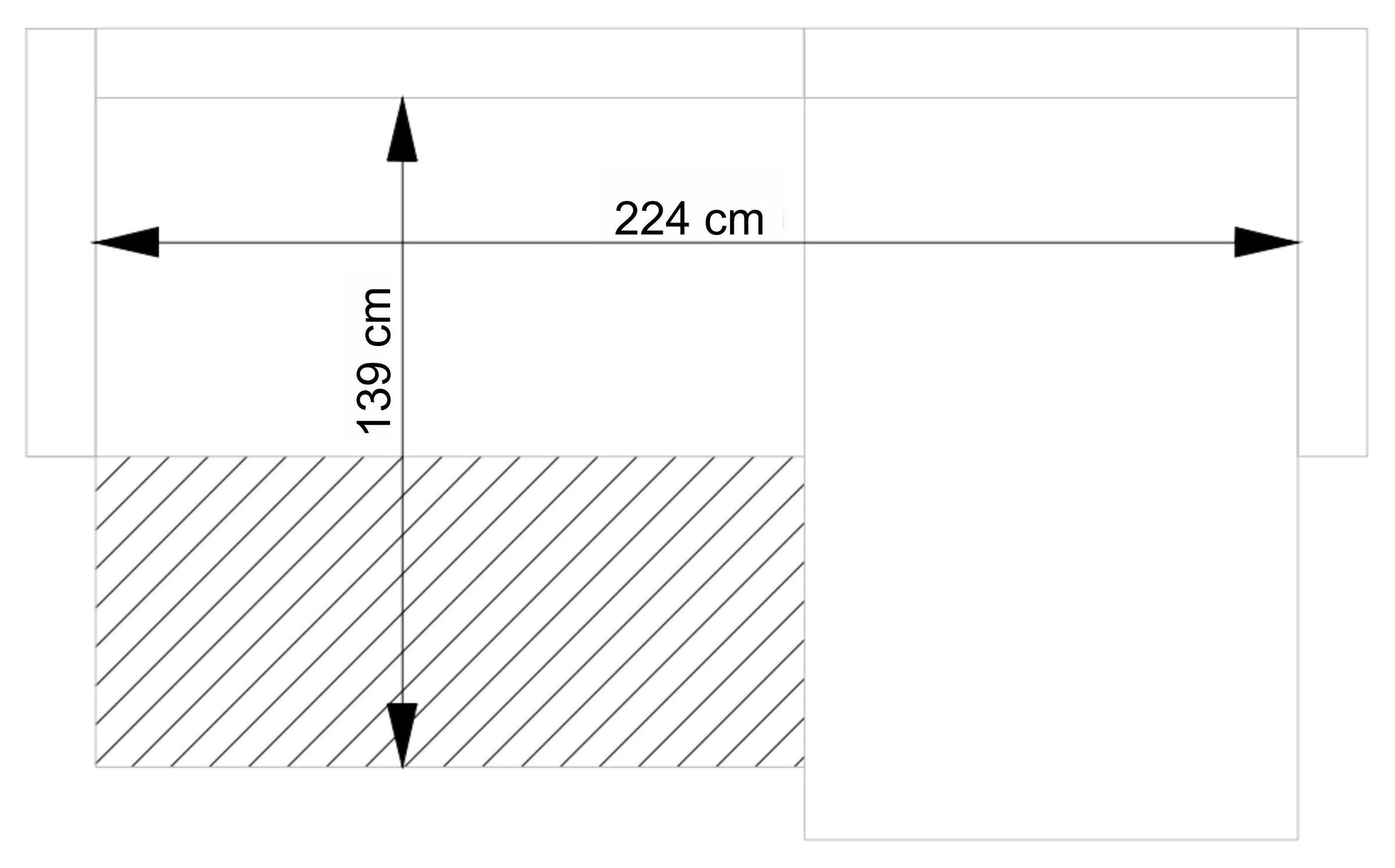 andas Ecksofa »MERLE, 258 cm, L-Form, traumhafter Cord,«, mit Bettfunktion und Bettkasten, Liegefläche 224 x 139