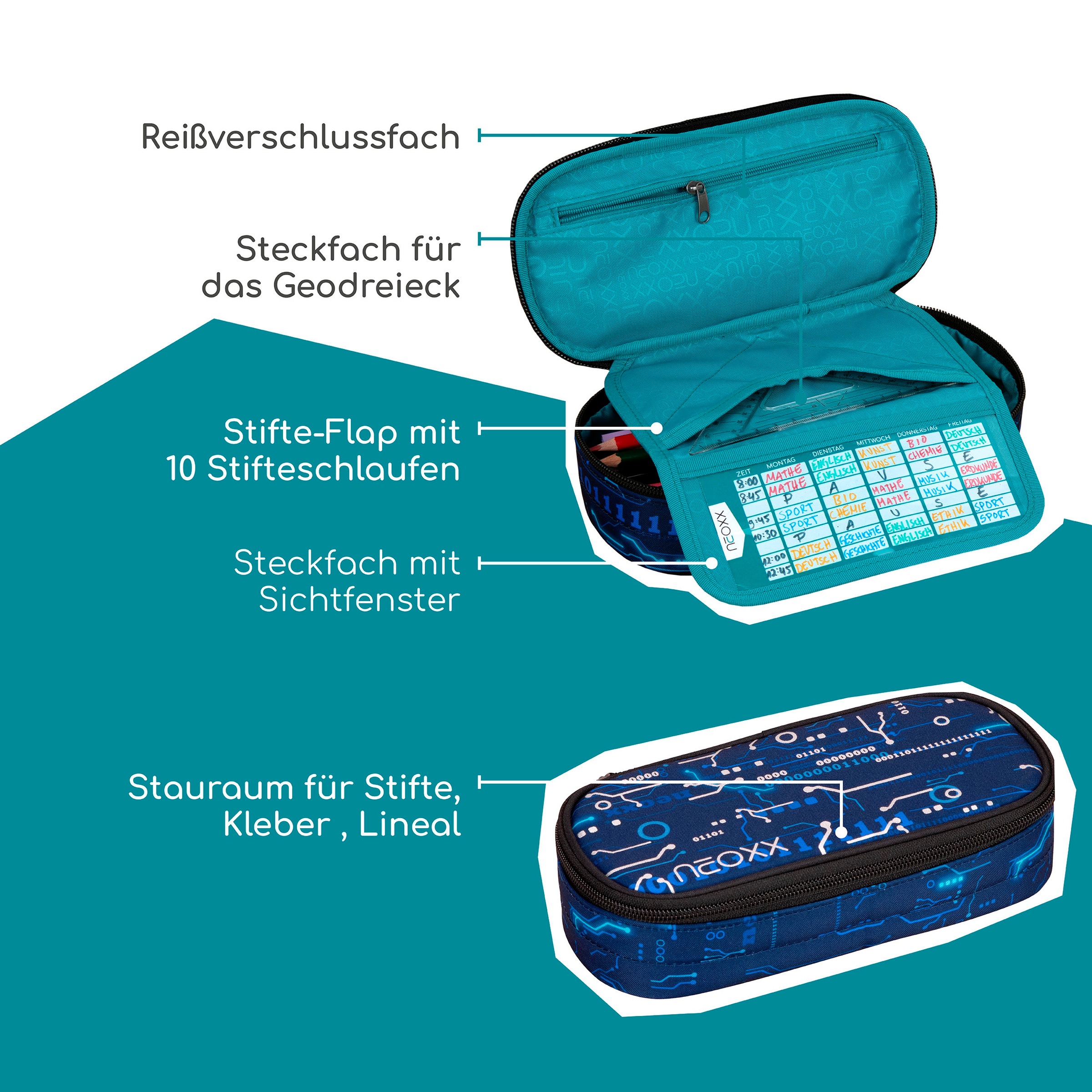 neoxx Schreibgeräteetui »Schlamperbox, Jump, Pixel my mind« teilweise aus r günstig online kaufen