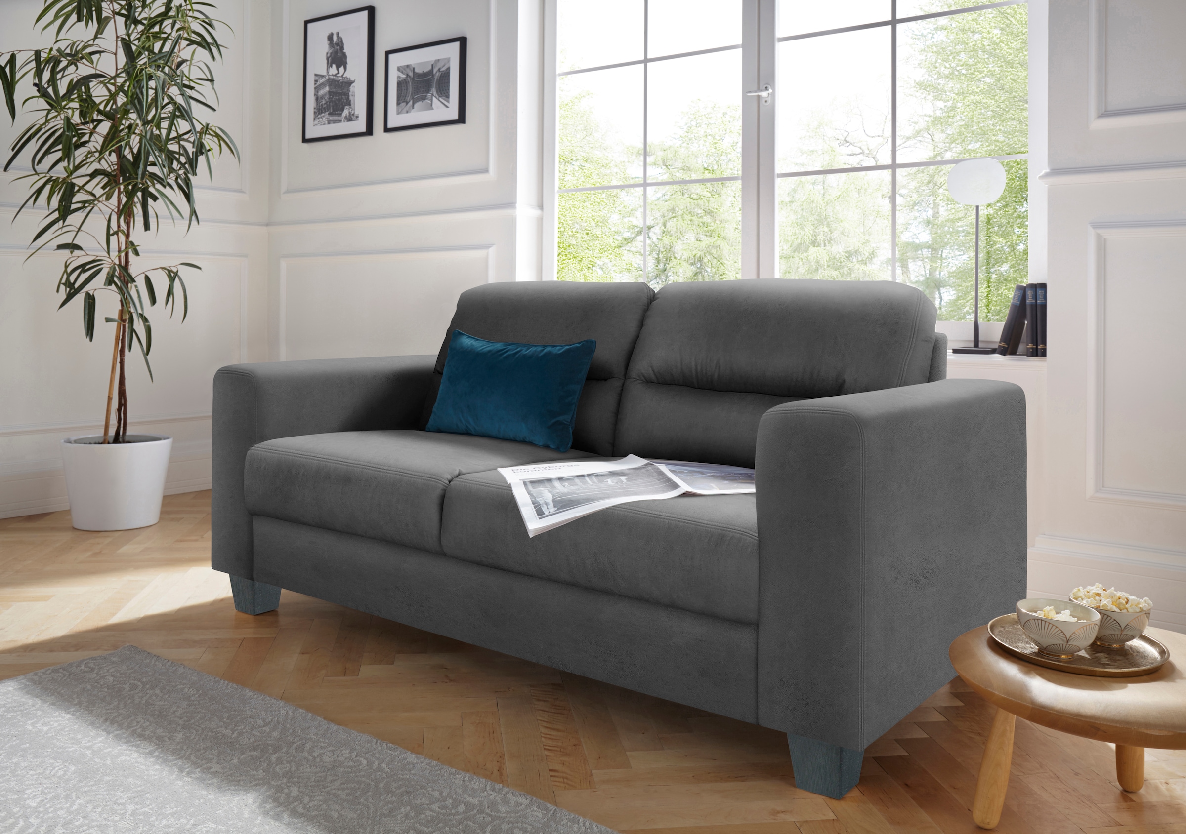 TRENDMANUFAKTUR 2,5-Sitzer »Chamber mit hohem Sitzkomfort«, in zeitloser Optik, Kopfstützen optional bestellbar