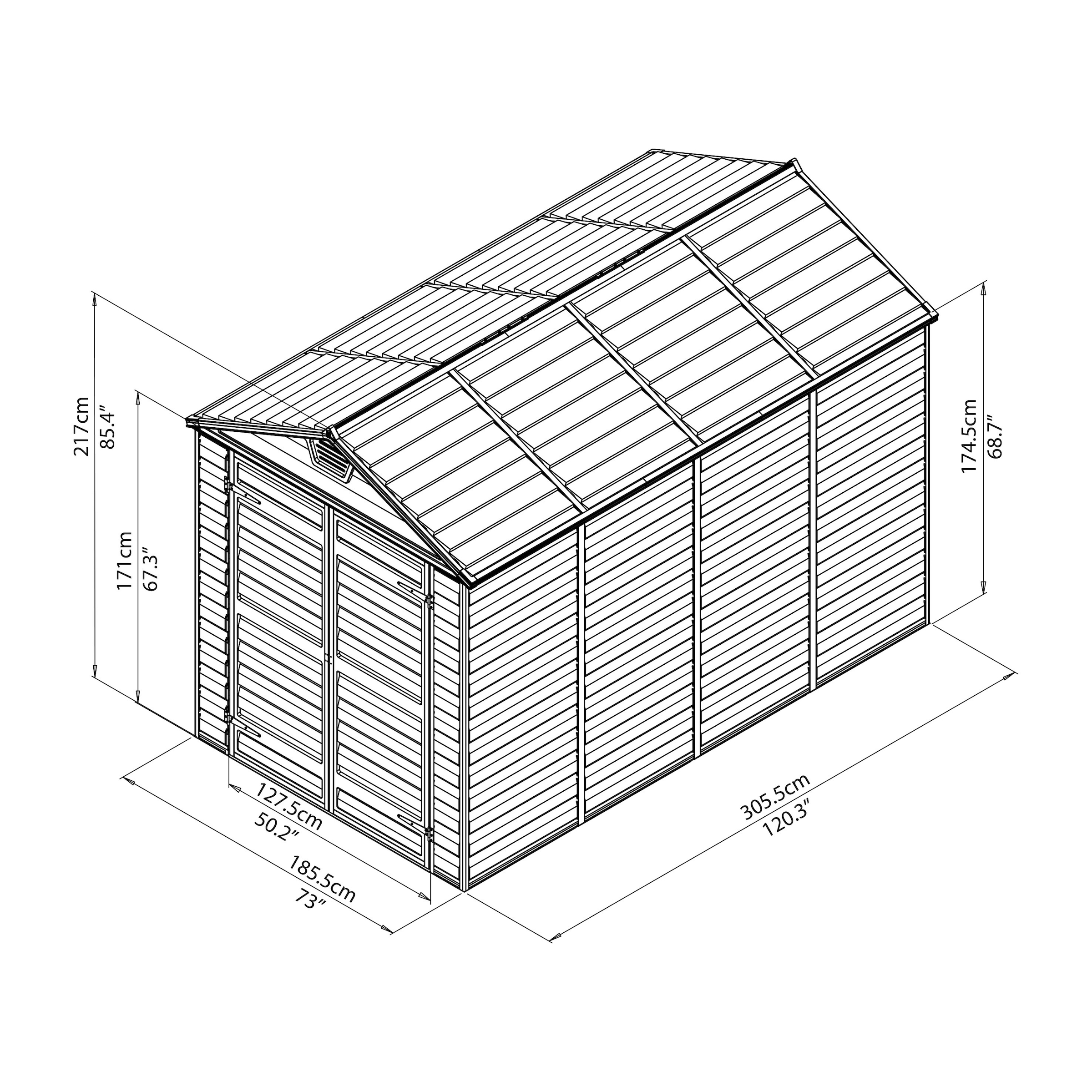 Palram - Canopia Gerätehaus »Skylight 6x10«, Kunststoff