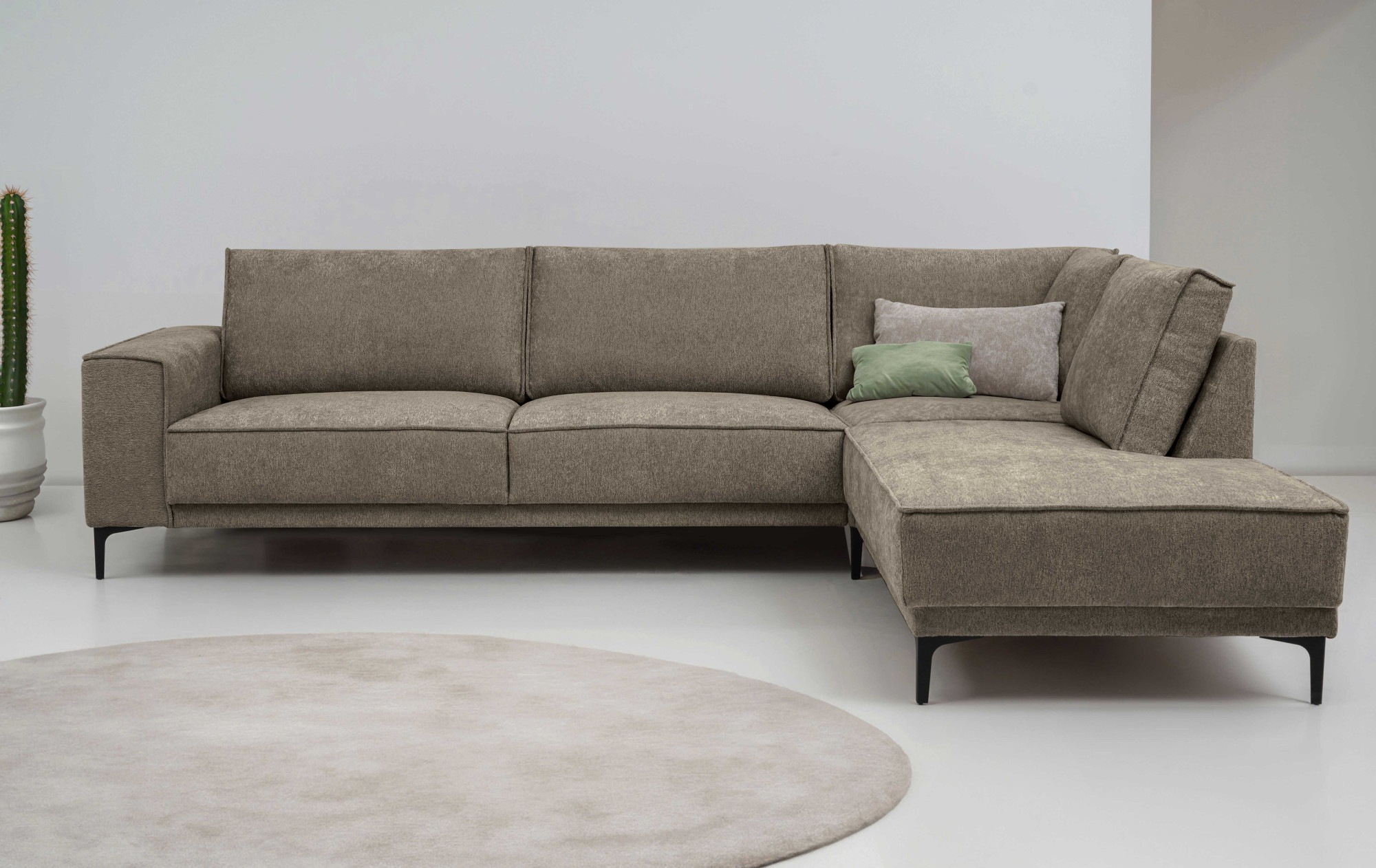 Places of Style Ecksofa »Polsterecke Oland, Struktur, Flachgewebe, Luxus-Mi günstig online kaufen
