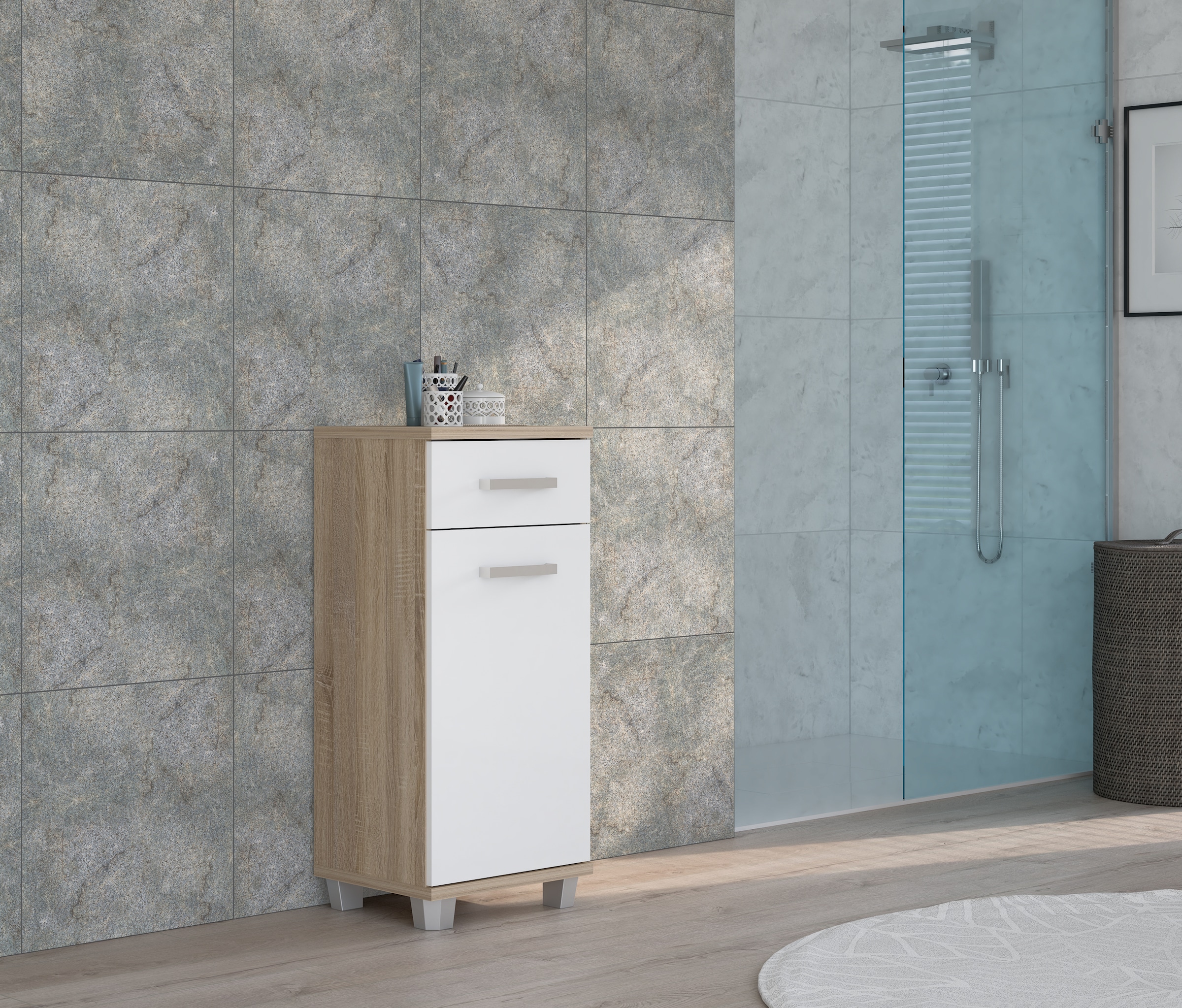 FORTE Badkommode »Veris«, Badezimmerkommode, 1 Schubkasten, 1 Türe, Einlegeboden