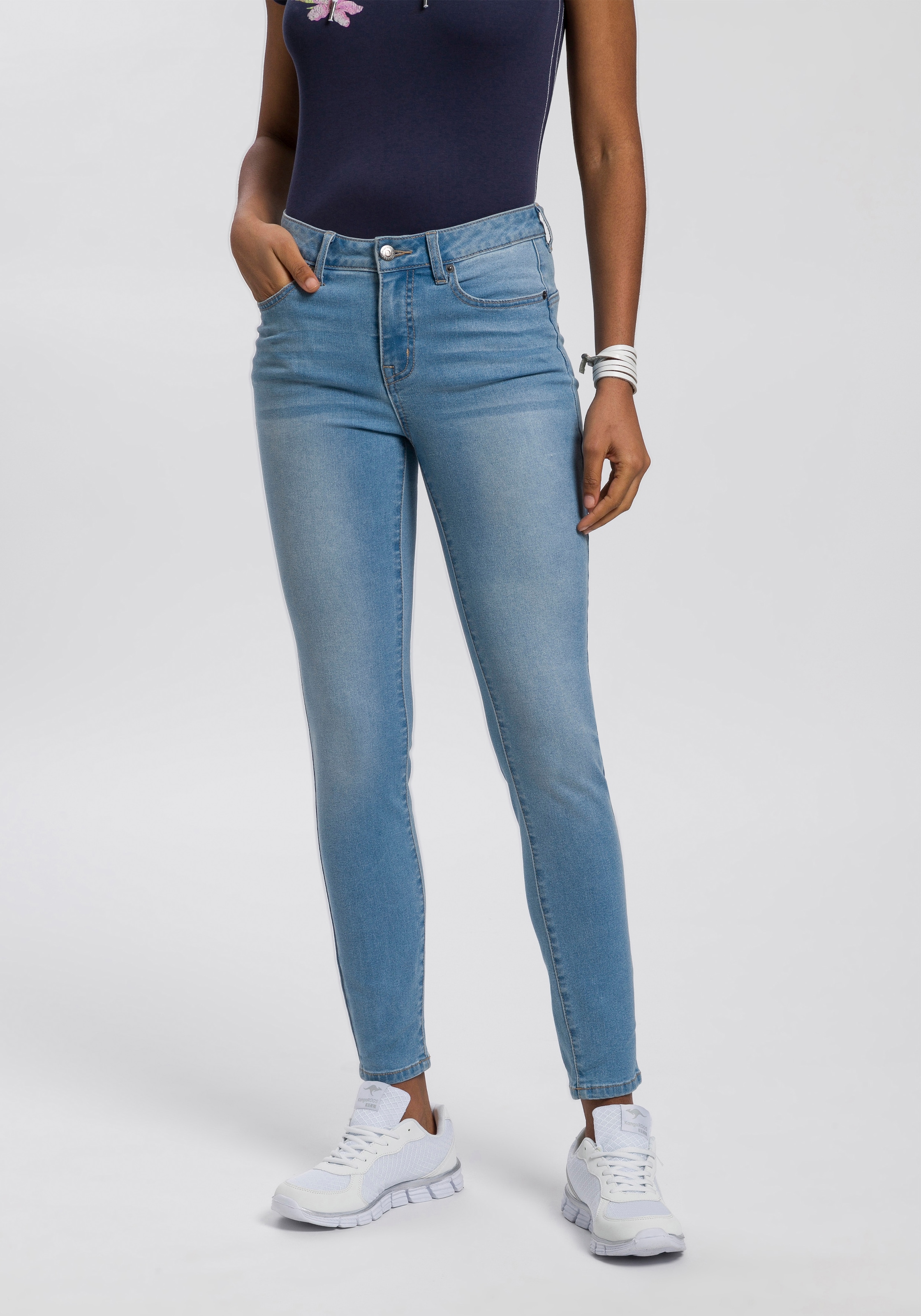 Slim-fit-Jeans »CROPPED HIGH WAIST SLIM FIT«, schmale Passform, Röhrenjeans, trendige...