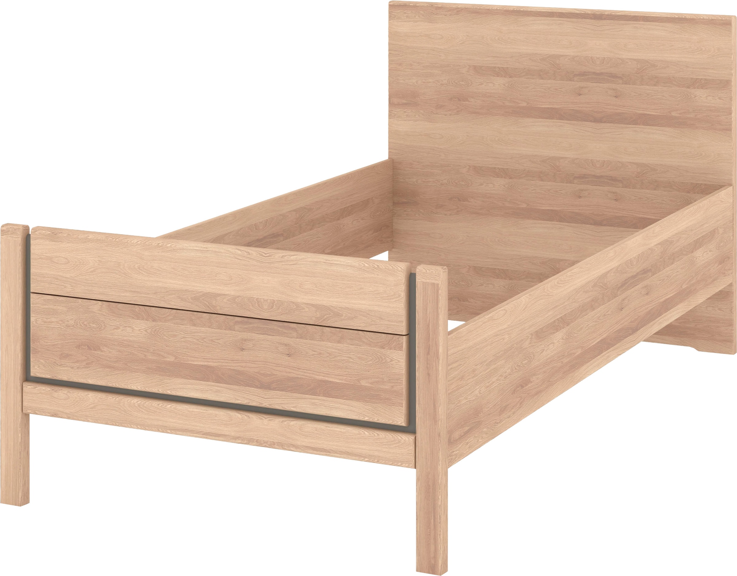 Musterring Holzbett »Sorrent, Bettgestell, Bettrahmen, teilmassiv Eiche«, (MADE IN GERMANY), Eiche teilmassiv, Liegehöhenverstellung, Stollenfußteil