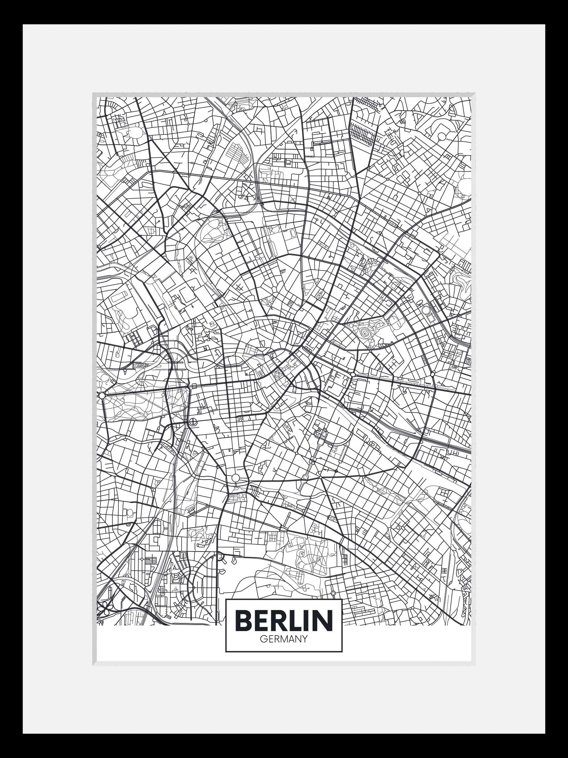 queence Bild »Berlin Stadtkarte«, Städte, (1 St.) günstig online kaufen