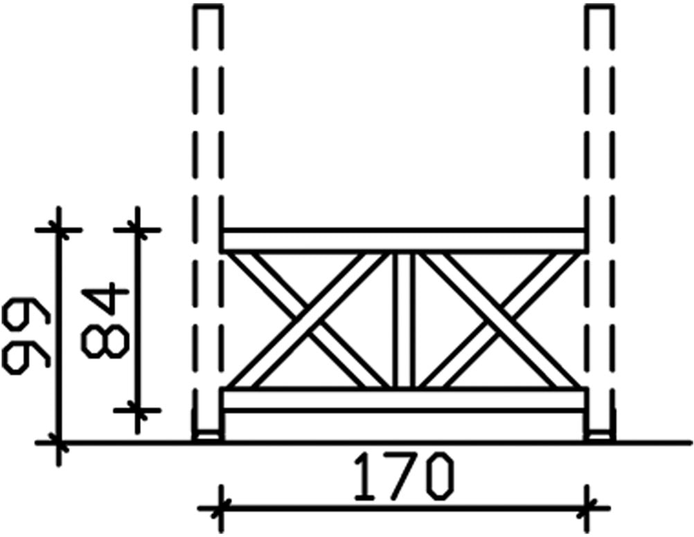 Skanholz Brüstungsgeländer »Andreaskreuz« für die Front