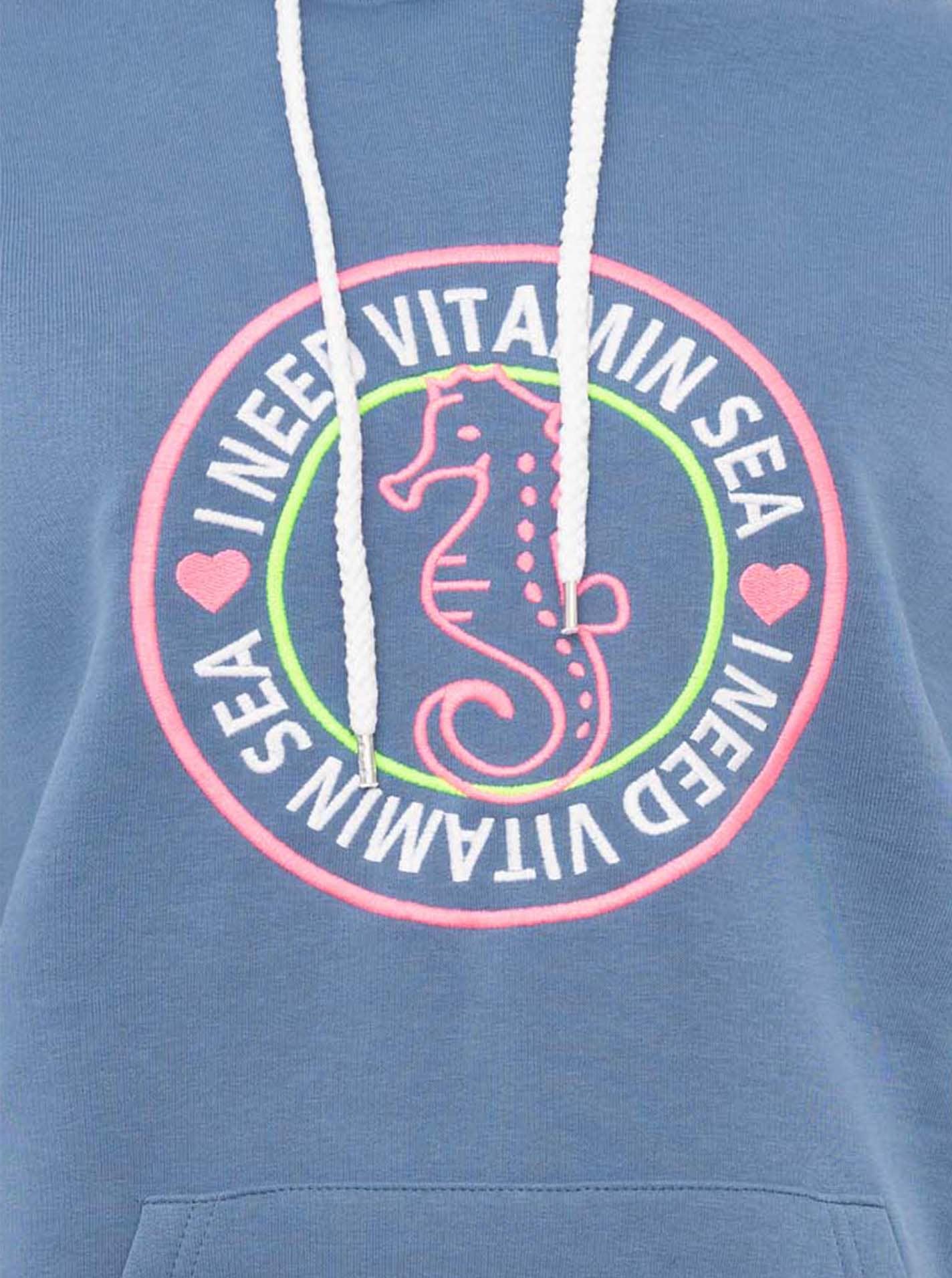 Zwillingsherz Hoodie »"Seepferdchen"«, runde Stickerei, maritimer Look, Kapuze, Tasche
