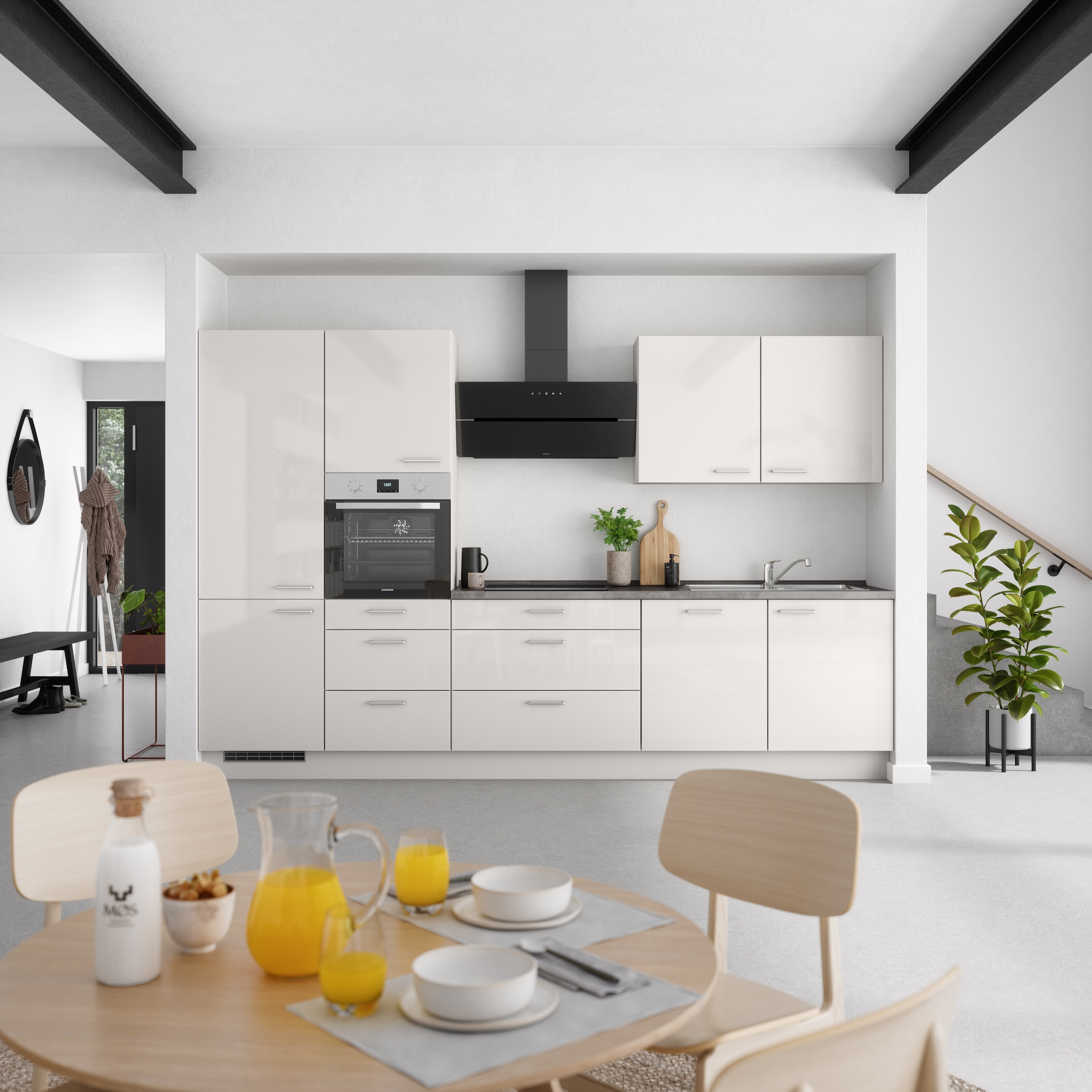 nobilia® Küchenzeile »"Flash II"« vormontiert,  Ausrichtung wählbar, Breite 330 cm, wahlw. mit E-Geräten