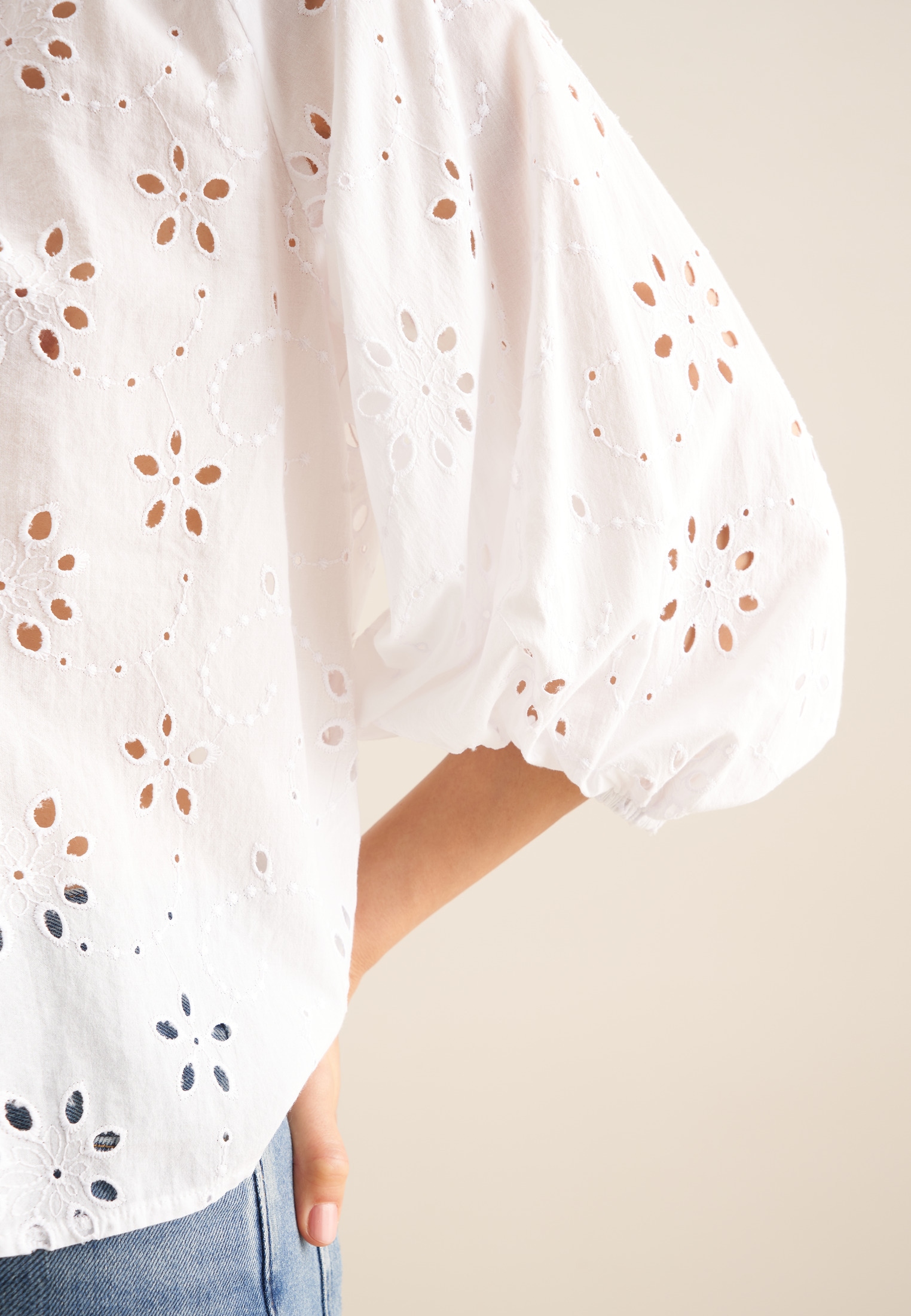seidensticker Shirtbluse »Schwarze Rose«, 3/4-Arm Rundhals Stickerei