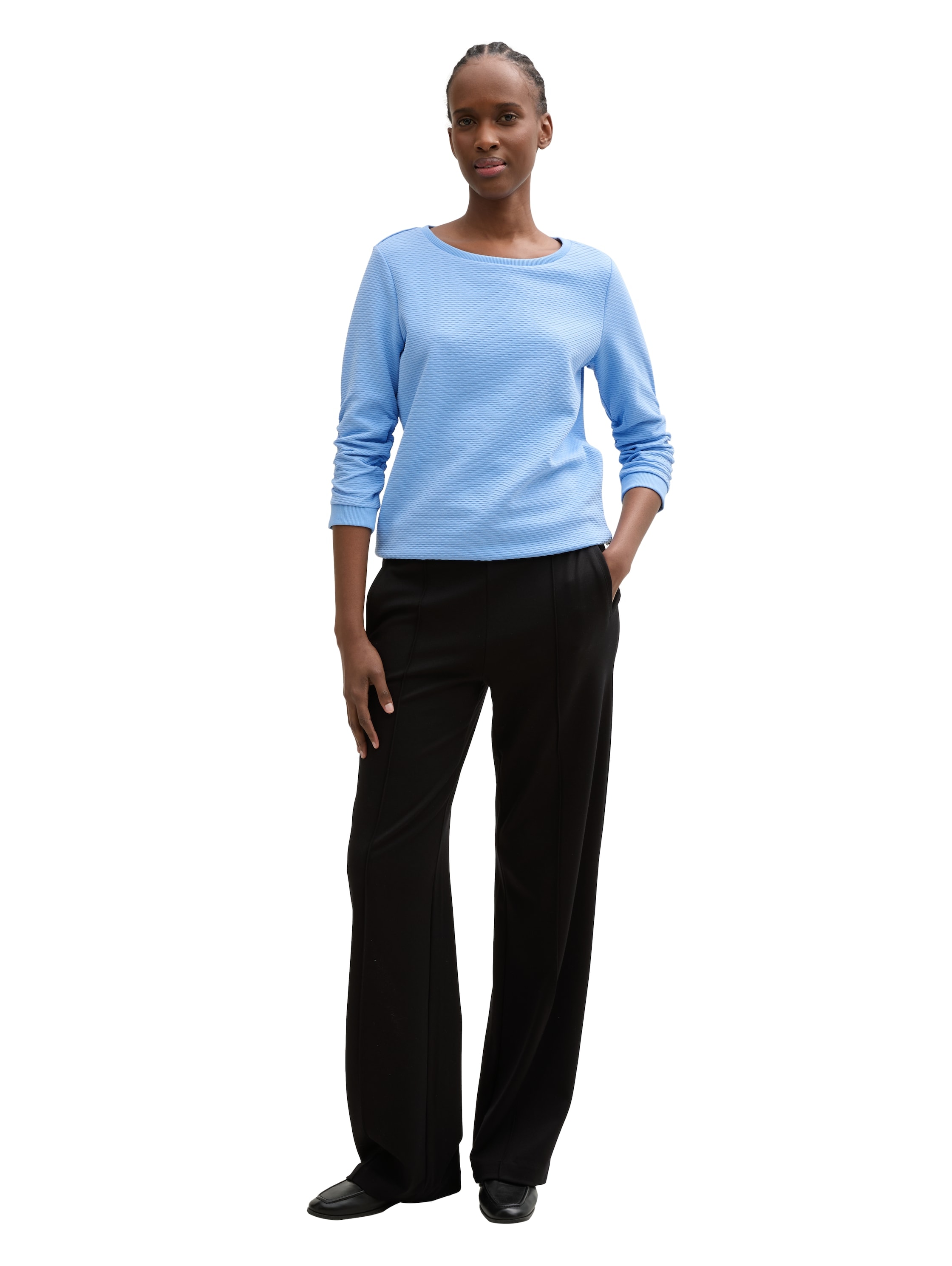 TOM TAILOR Denim Sweatshirt, mit gerafften Ärmeln