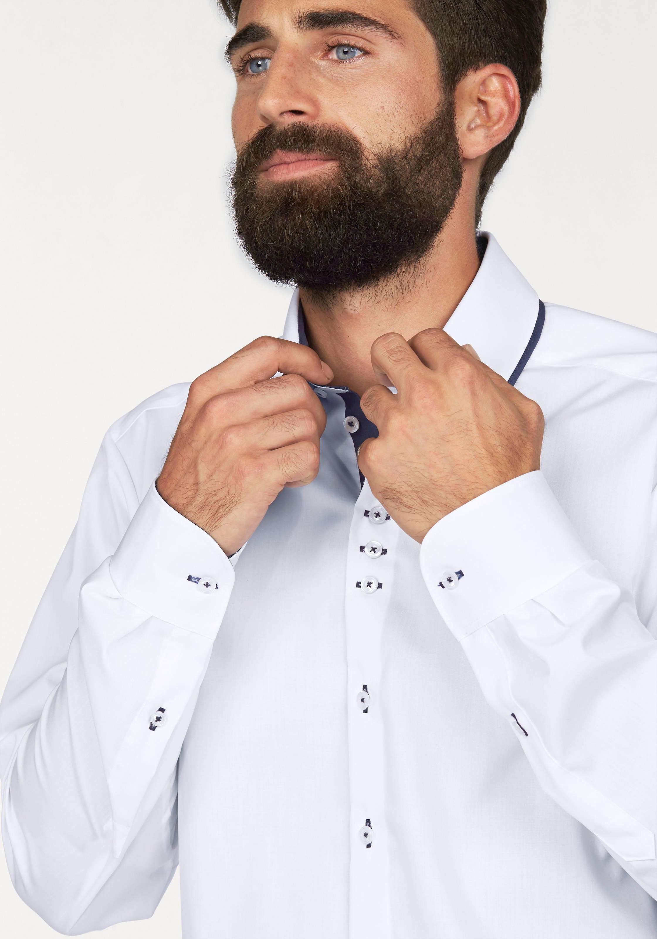 Bruno Banani Businesshemd »Modern-fit«, mit doppelten Button-down-Kragen, bügelfrei