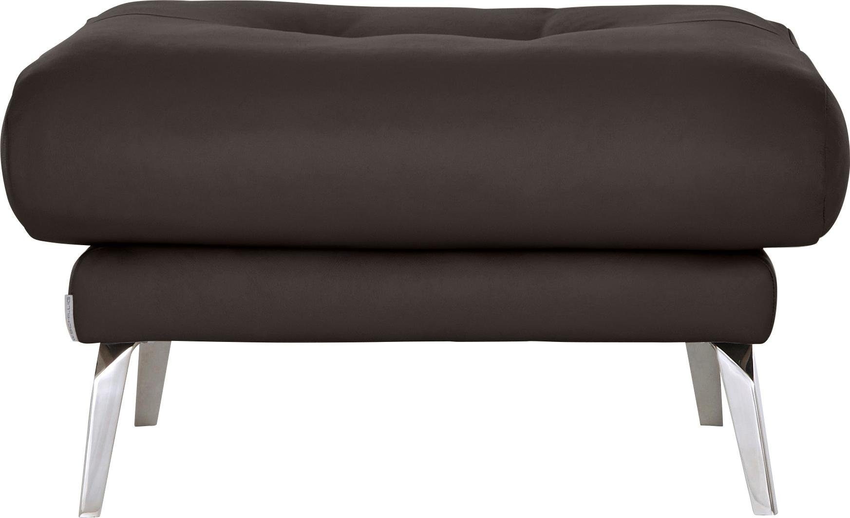 W.SCHILLIG Hocker »softy«, mit dekorativer Heftung im Sitz, Füße Chrom glänzend