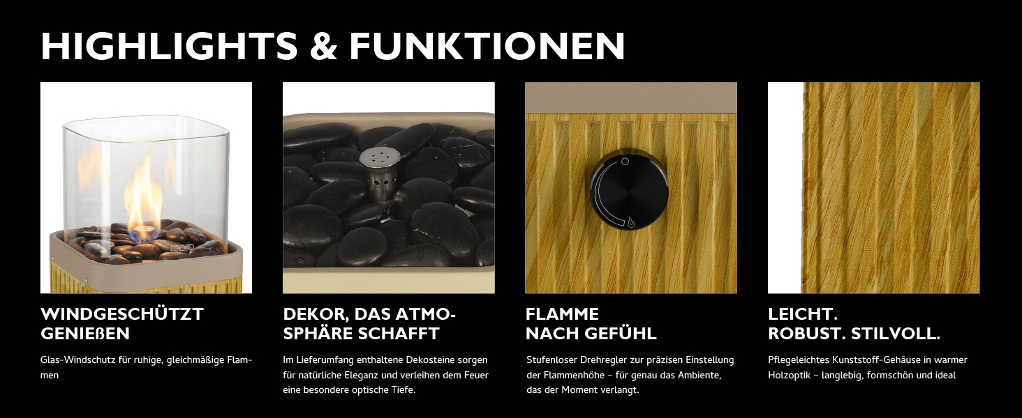 Tepro Feuerstelle »Tisch-Gasfeuerstelle mit Dekosteinen«