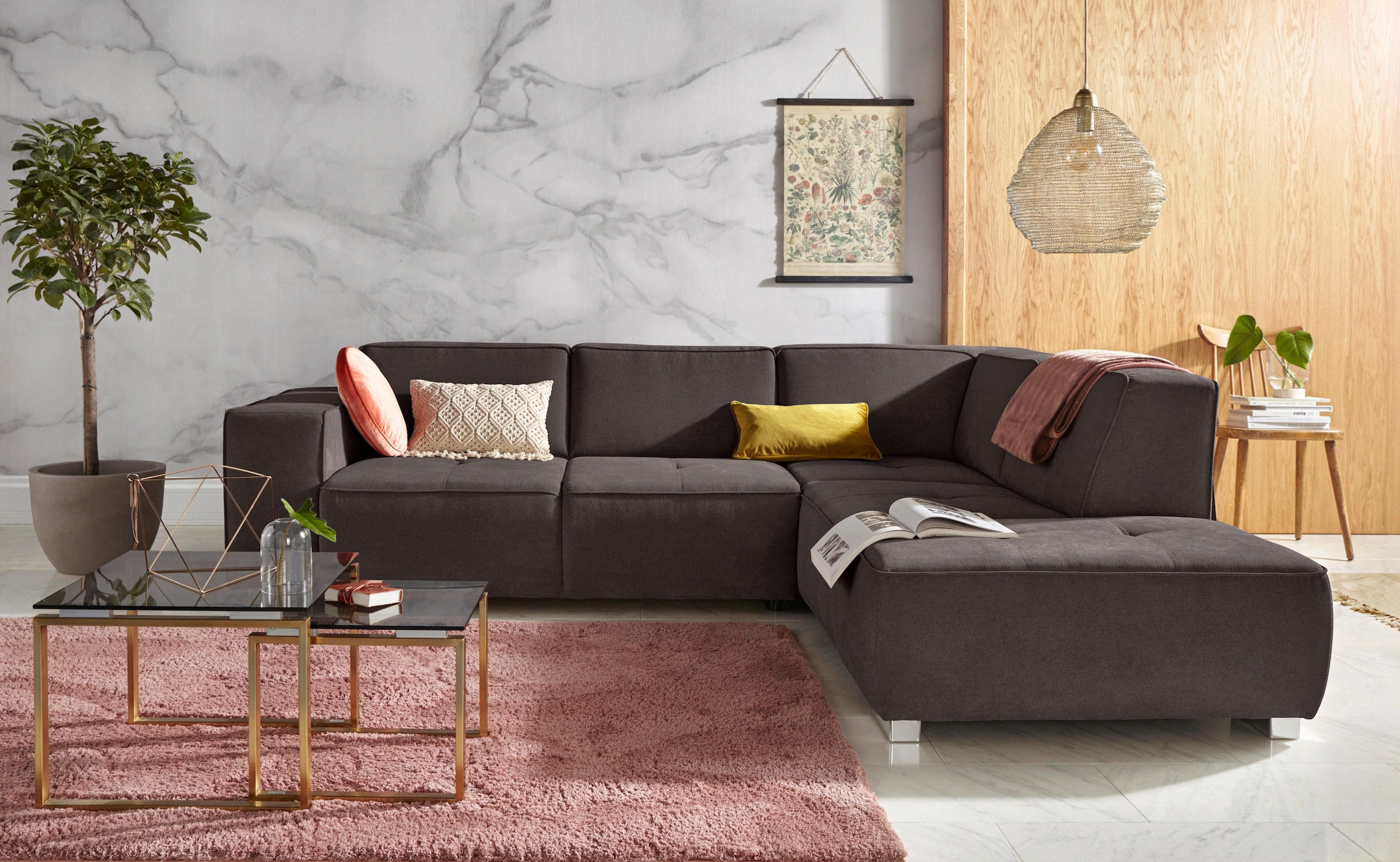 Home affaire Ecksofa »Sapporo L-Form« wahlweise Bettfunktion oder Sitztiefe günstig online kaufen