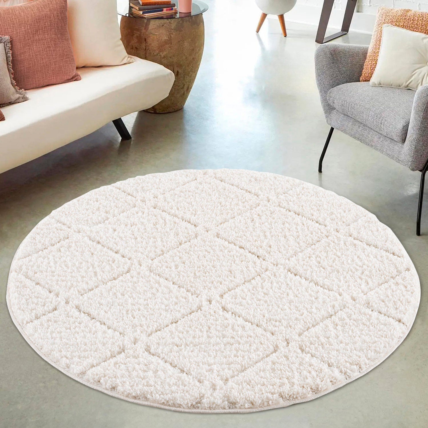 Home affaire Hochflor-Teppich »Tammo«, rund, 20 mm Höhe, besonders weich, U günstig online kaufen