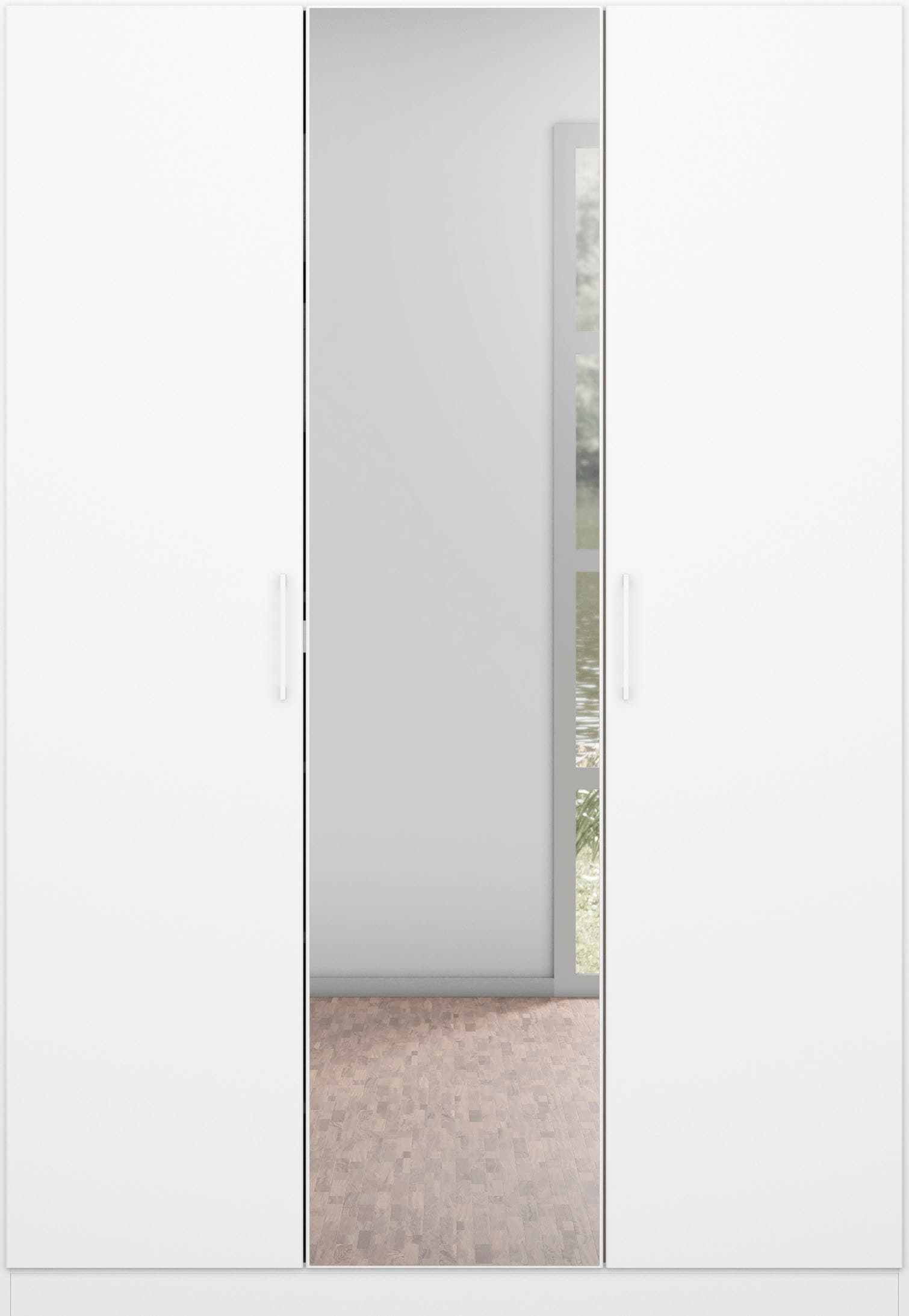 rauch Drehtürenschrank »Kleiderschrank Schrank Garderobe Wäscheschrank COSMO«, mit zusätzlichen Einlegeböden, Metallgriffe in Weiß MADE IN GERMANY