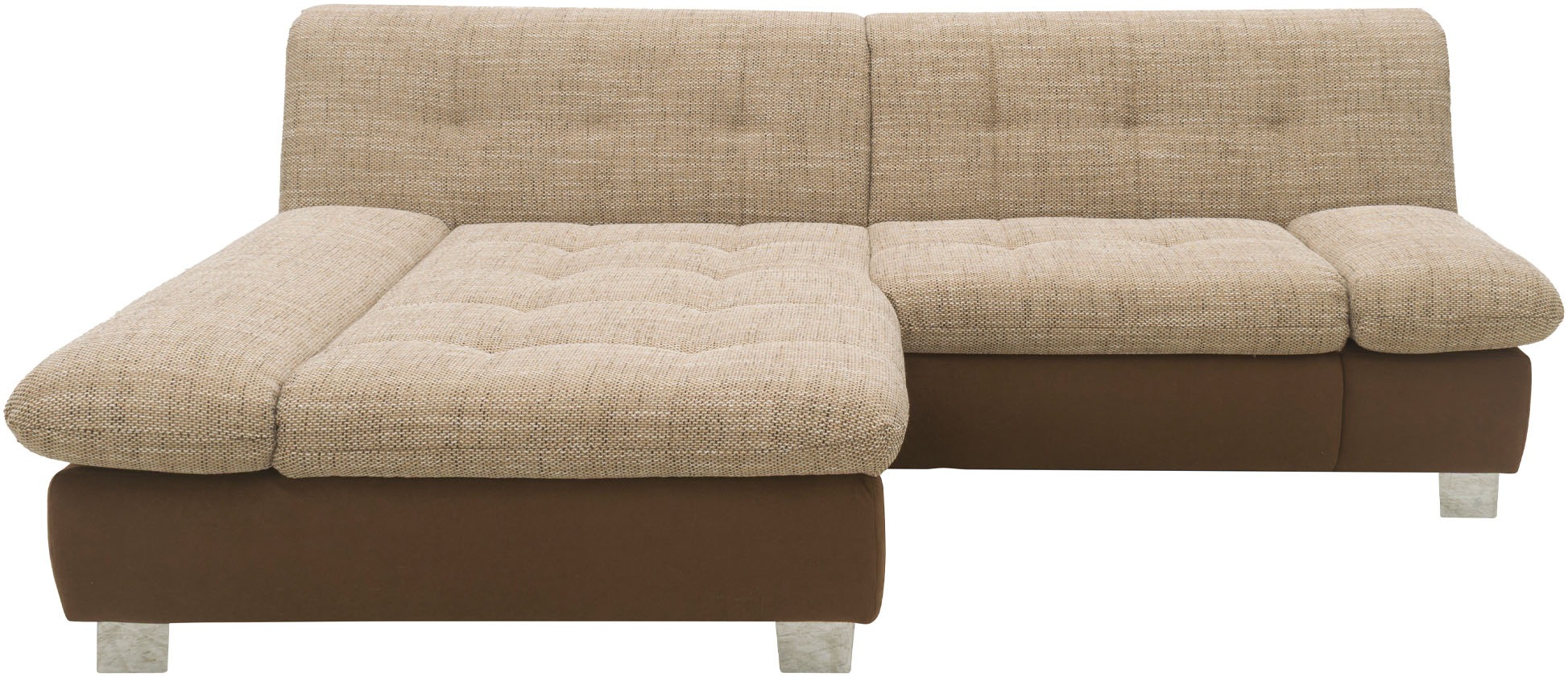 DOMO collection Ecksofa »100031 kompakte Stellmaße, komfortabel und bequem, L-Form«, wahlweise mit Bettfunktion und Armteilverstellung. Breite 234cm