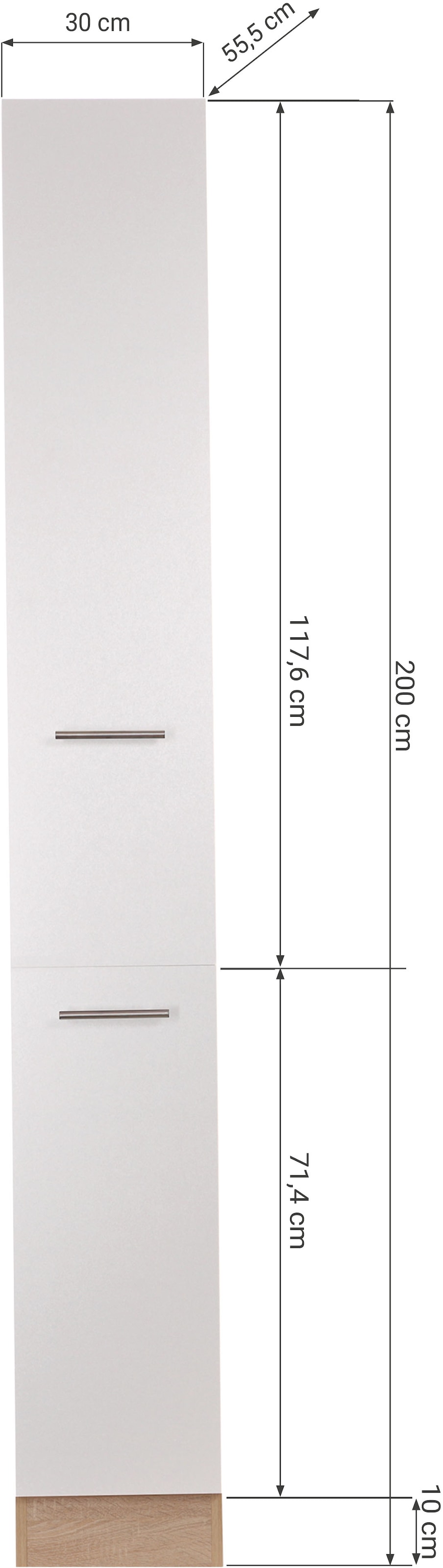 RESPEKTA Apothekerschrank »Merle« Breite 30 cm, Metallstangengriffe, Höhe 200 cm