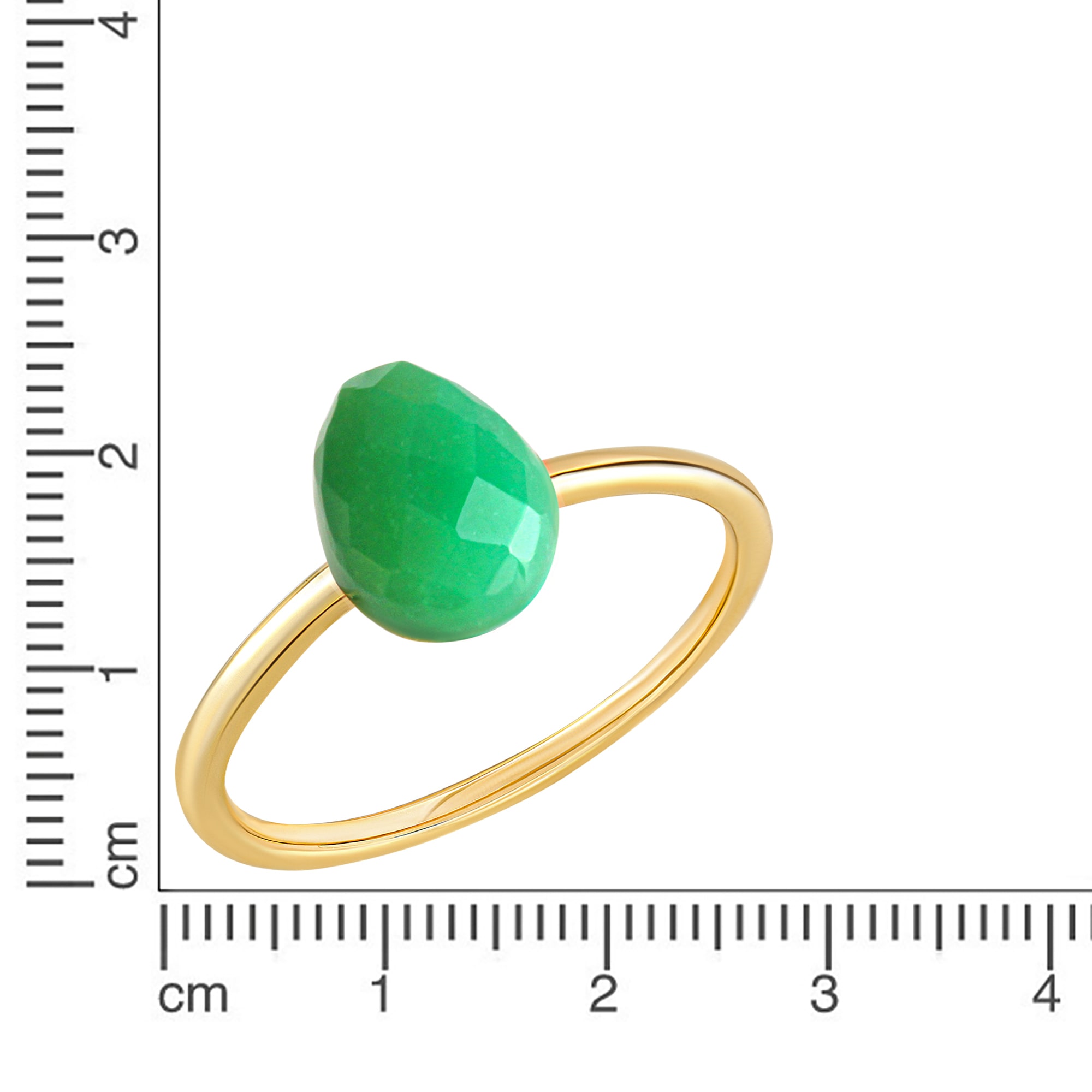 Jamelli Fingerring »Silber 925 vergoldet mit echtem Chrysopras 8x6mm«