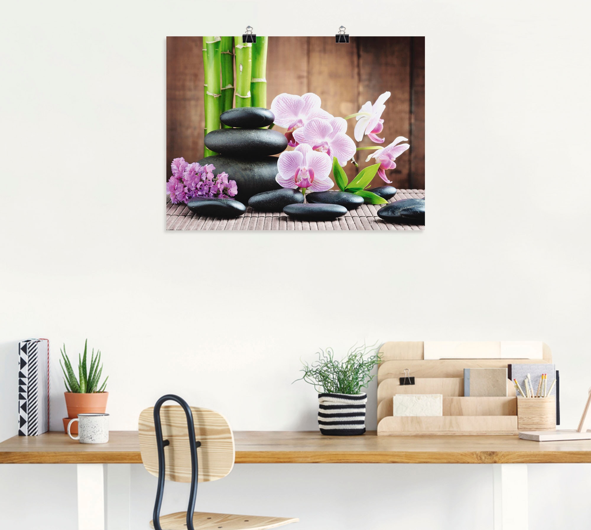 Artland Wandbild »Spa Konzept Zen Steinen Orchideen« Zen 1 Stk. tlg. als Leinwandbild, Poster, Wandaufkleber in verschied. Größen