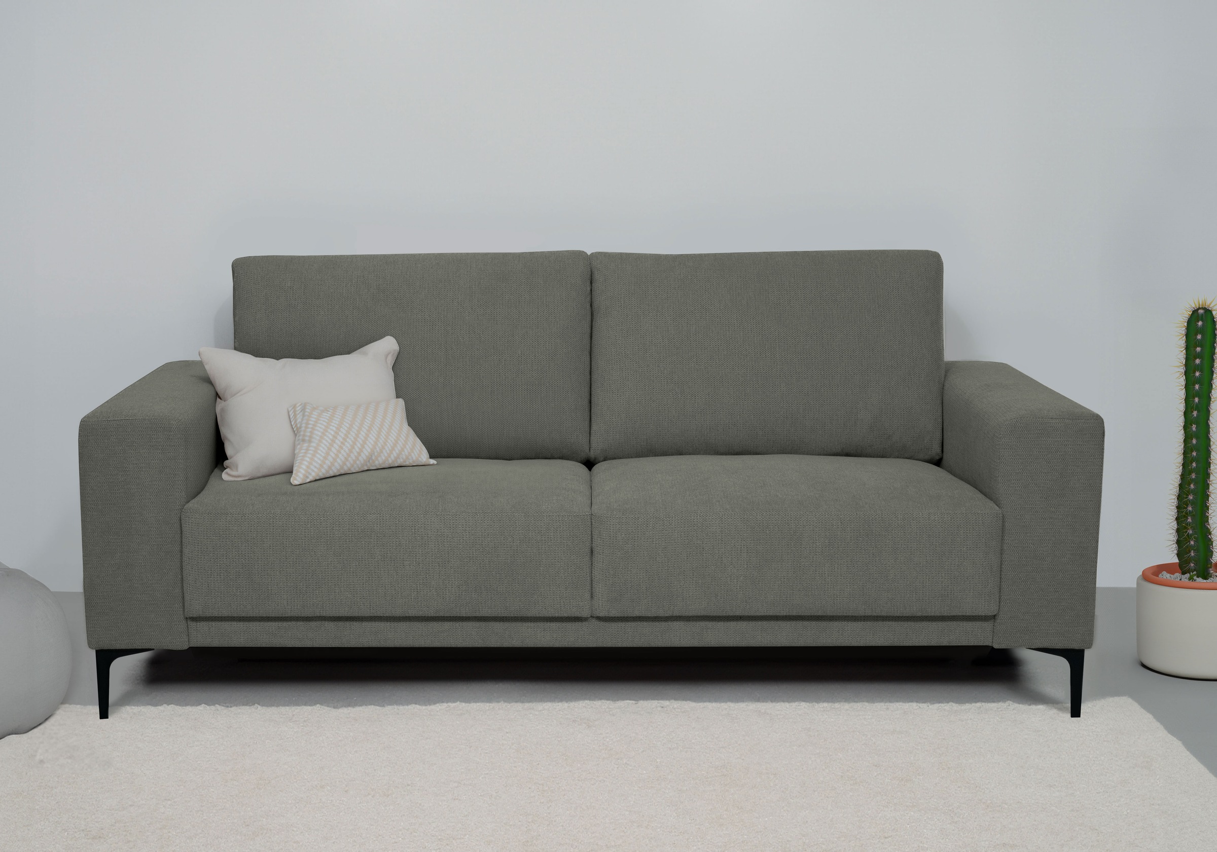 Places of Style 2-Sitzer »Xander«, Breite 164 cm, Webstoff, Soft-Touch Chenille, schwarze Metallfüßen