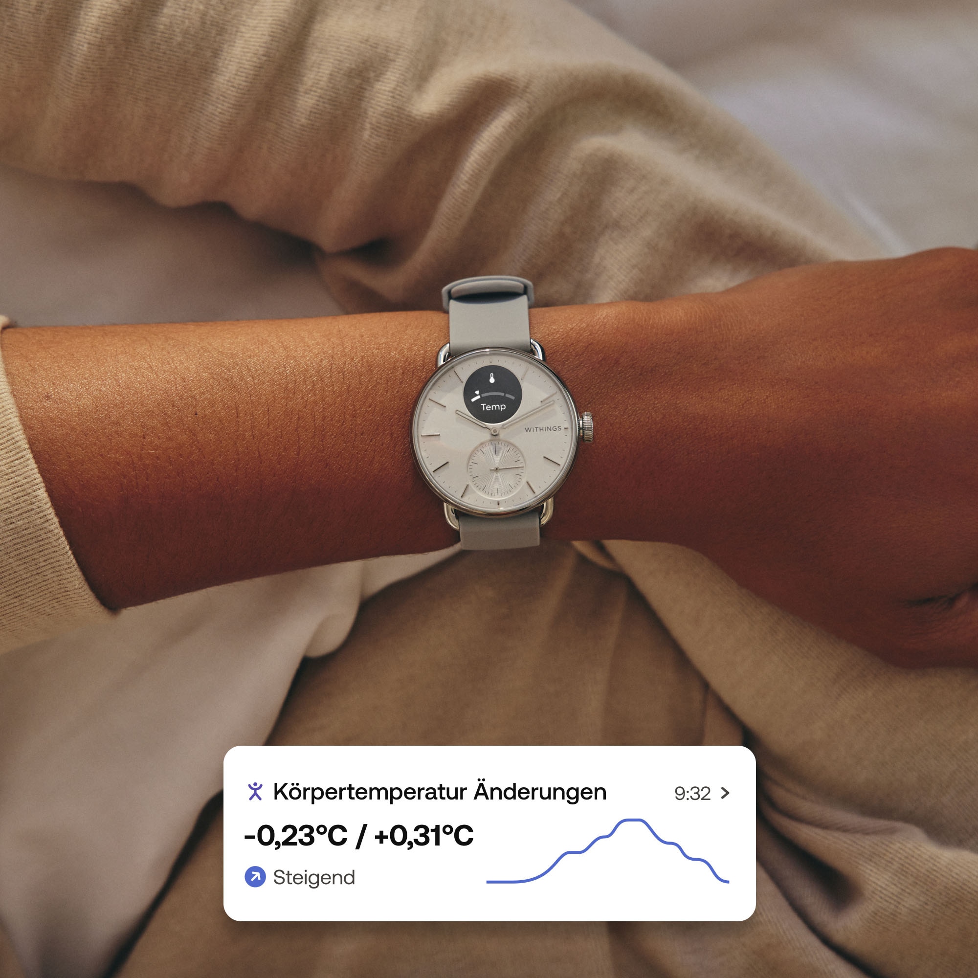 Withings Smartwatch »ScanWatch 2 42mm«, HealthSense OS,)