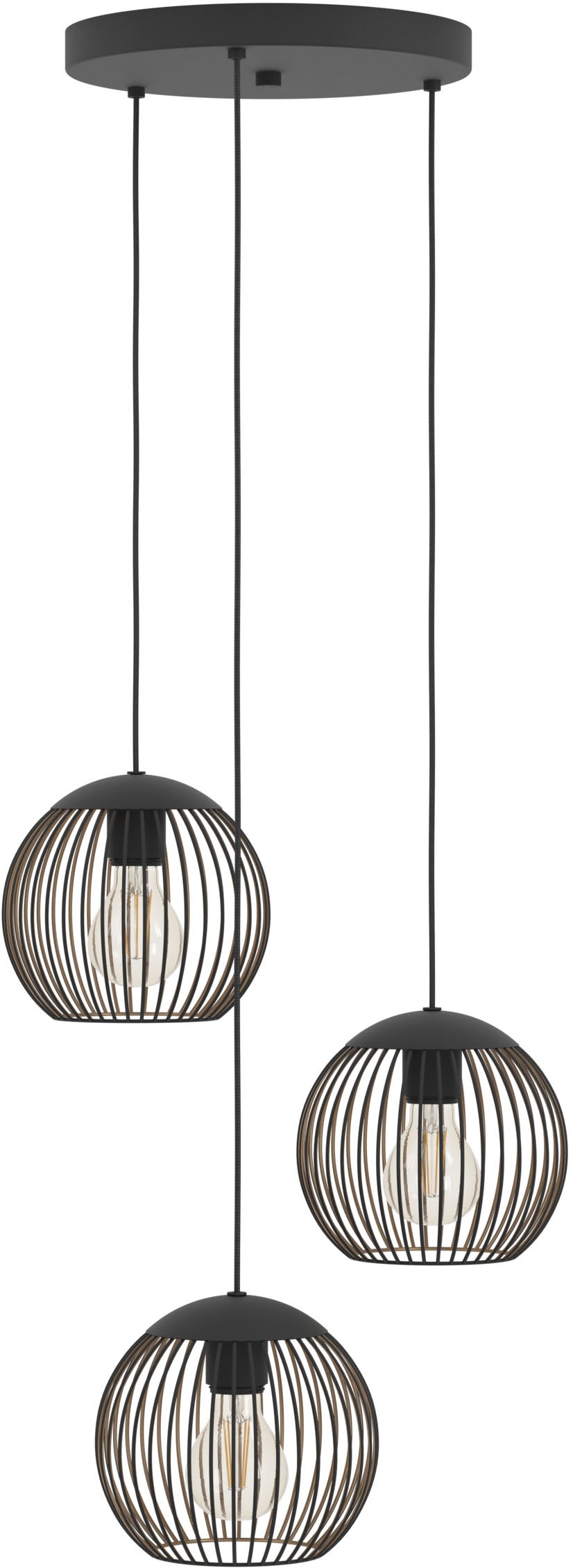 EGLO Hängeleuchte »ALMANZORA Pendellampe - Stahl - E27 - 3X60W - IP20« E27 1 Stk. Hängelampe, Deckenlampe, Wohnzimmer, Esszimmer, H130 x Ø46,5 cm