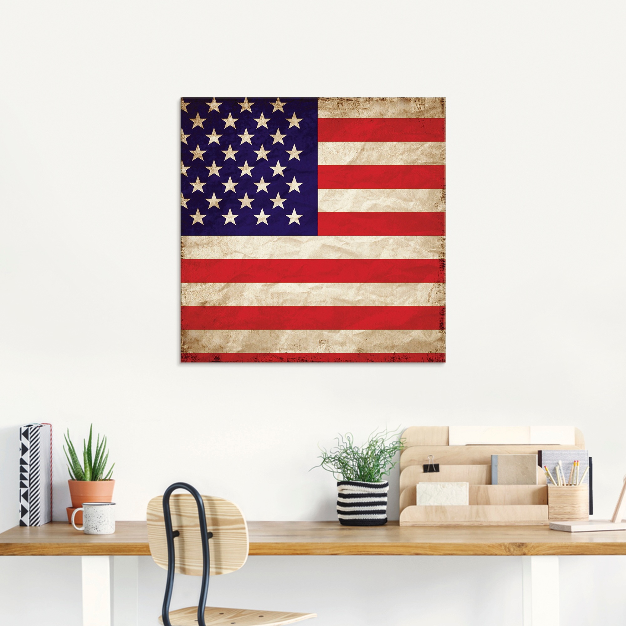 Artland Glasbild »USA Amerikanische Flagge«, Zeichen, (1 St.), in verschiedenen Größen
