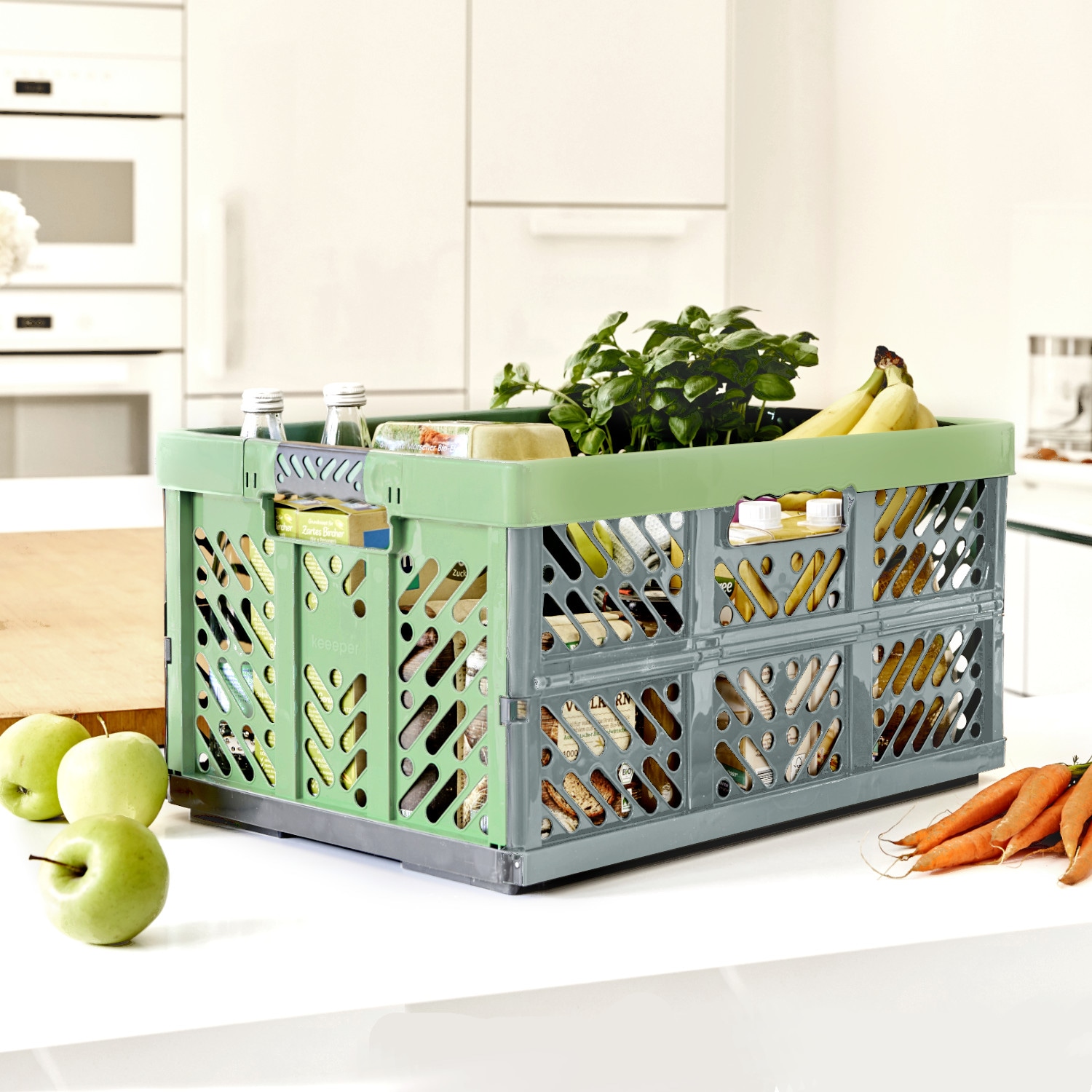 keeeper Klappbox »Profi-Klappbox ben eco mit Softgriffen (Set 2 St.) 45 l, 54x37x28 cm« Soft-Touch-Griffe, zusammenklappbar, leicht zu reinigen