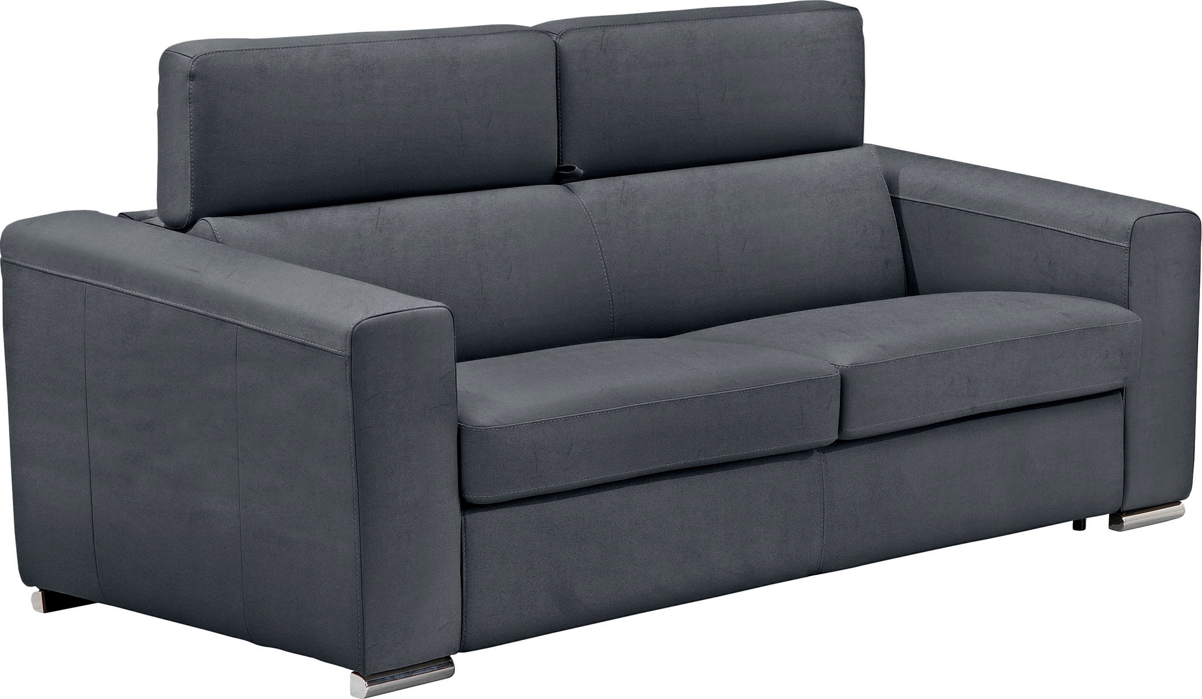 Egoitaliano Schlafsofa »Cabiria, Design und super Sitz- und Liegekomfort«, Sofa inkl. Schlaffunktion, Kopfteile verstellbar, mit Metallfüßen