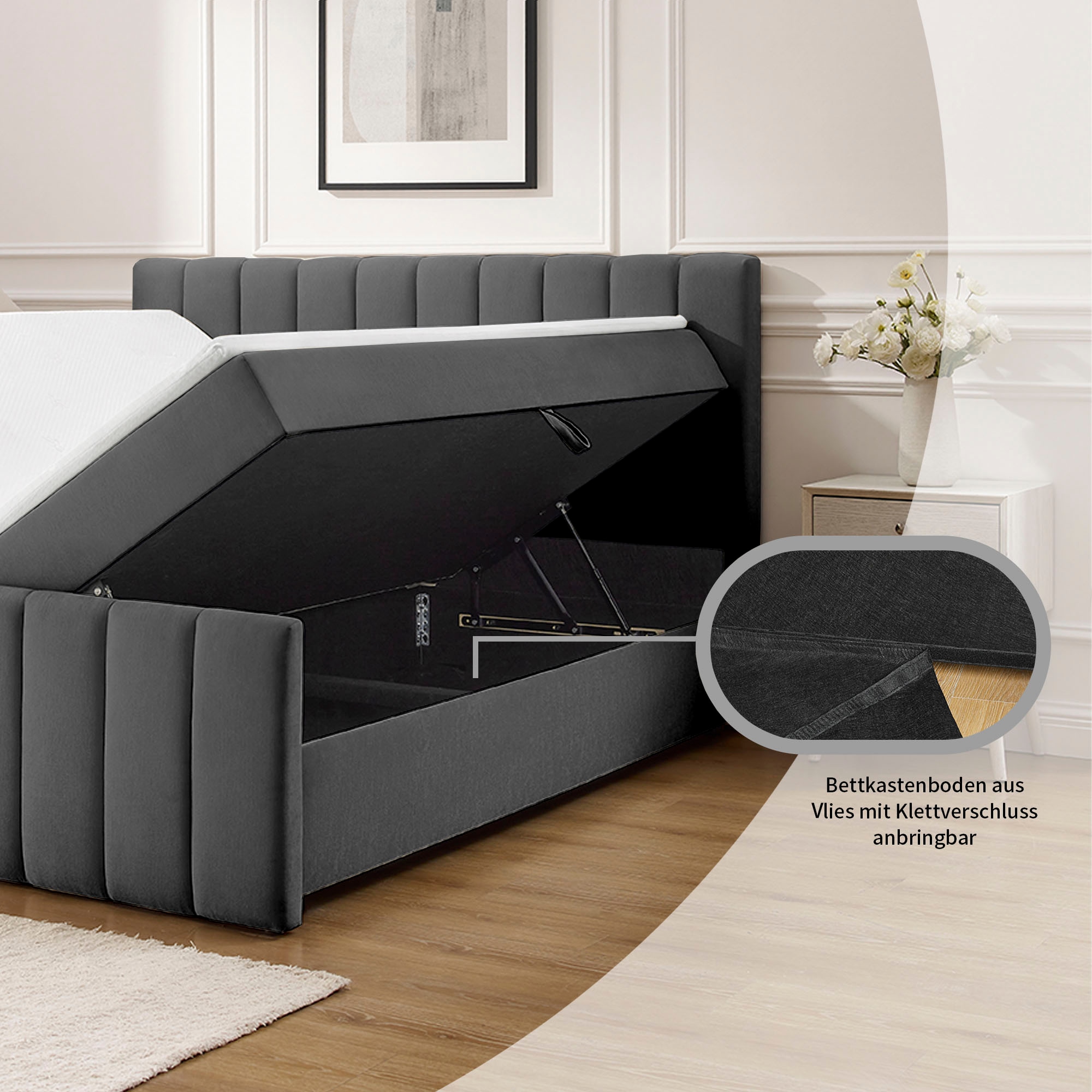 OTTO home Boxbett »Yanna inkl. Bettkasten und Topper, Liegefläche 180x200cm« erhältlich in der Größe 180x200 cm, inkl. Aufbauvideo