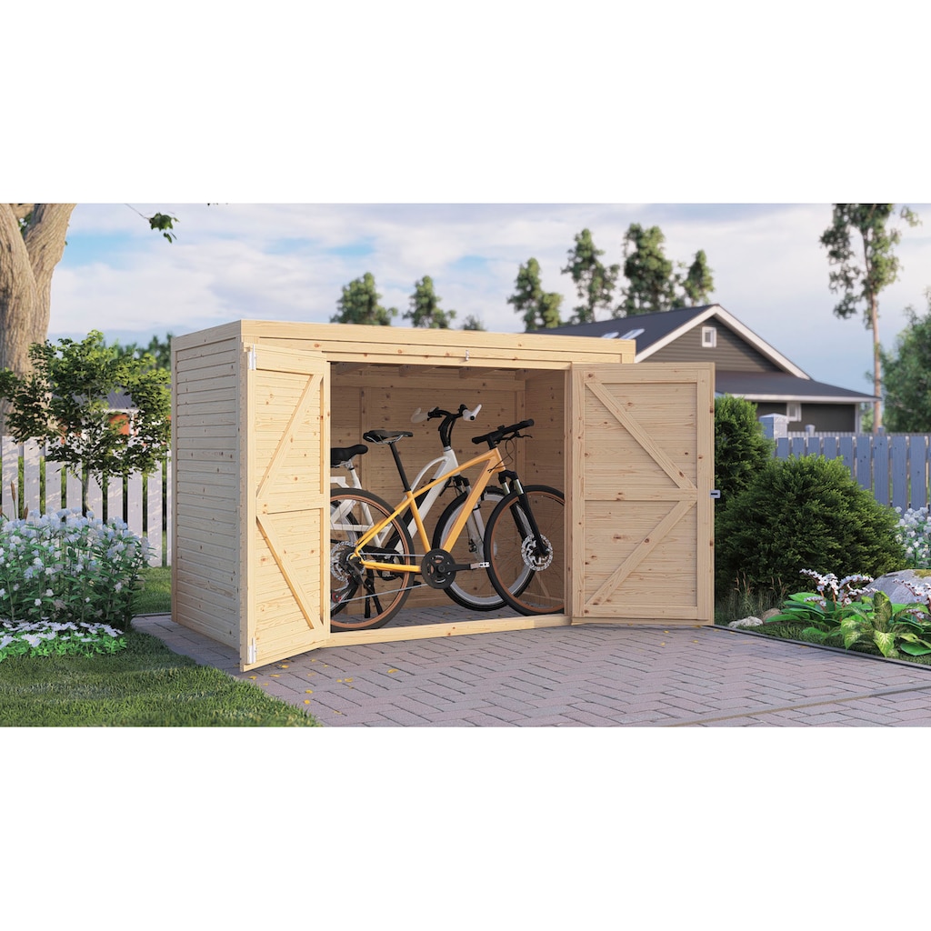 KONIFERA Fahrradbox »Bike Box«, (Komplett-Set), aus Fichte, BxTxH: 207x103x143 cm