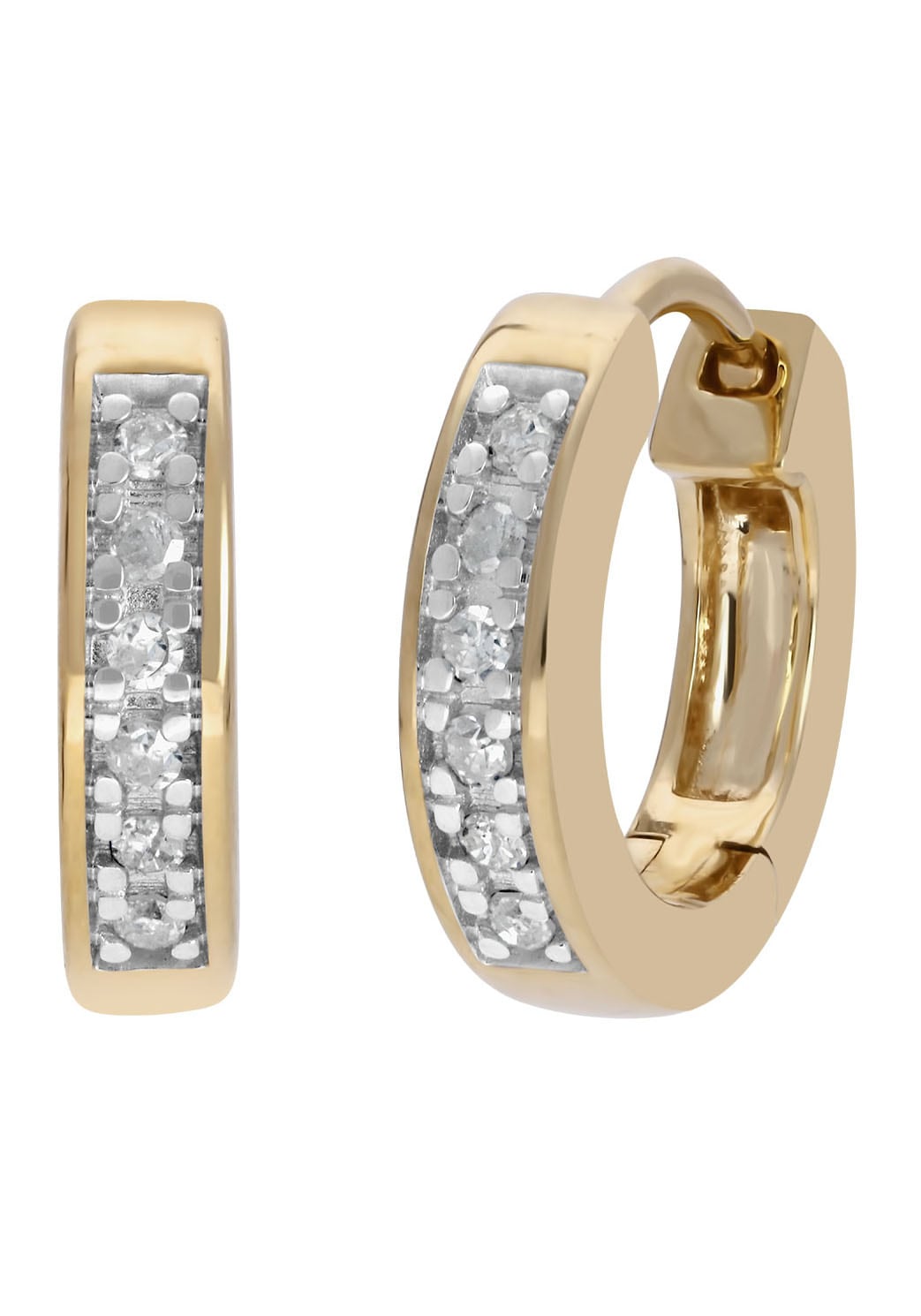 Firetti Paar Creolen »Schmuck Geschenk Gold 585, Huggie«, mit Diamant günstig online kaufen