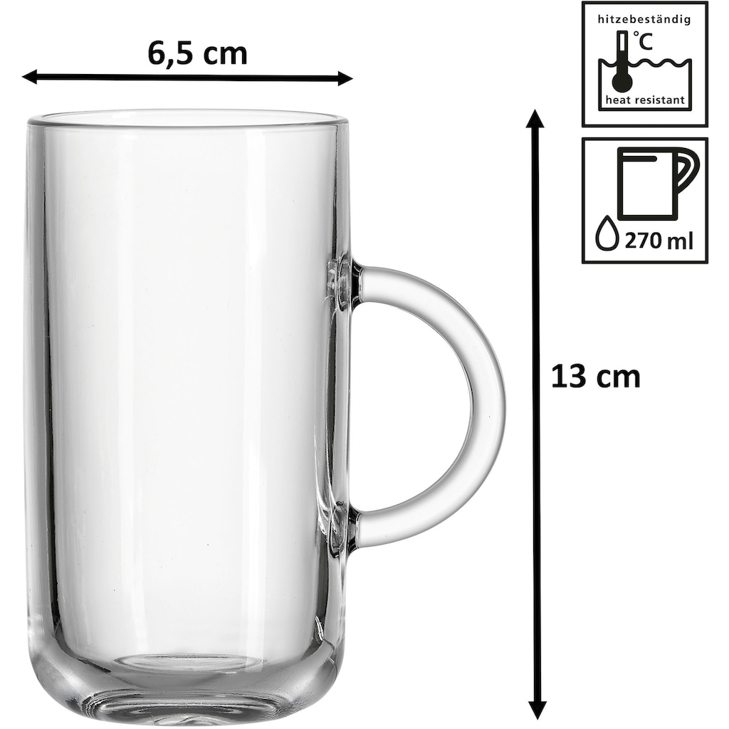 Ritzenhoff & Breker Latte-Macchiato-Glas »Glühwein- /Teeglas-Set Marco«, (Set, 6 tlg.), hitzebeständig, 270 ml, 6-teilig