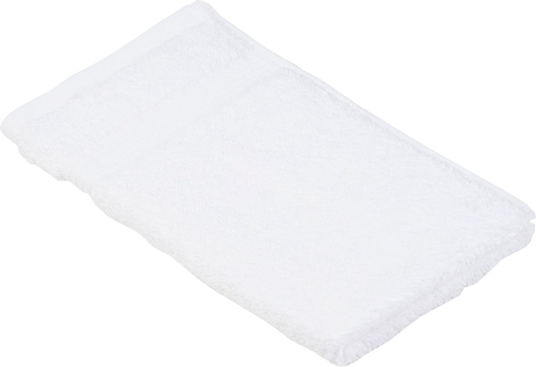 Gaestehandtuecher »New York« im Set, moderne Uni-Farben, mit strukturierter Borte, reine Baumwolle weiß Frottier, Obermaterial: 100% Baumwolle B/L: 