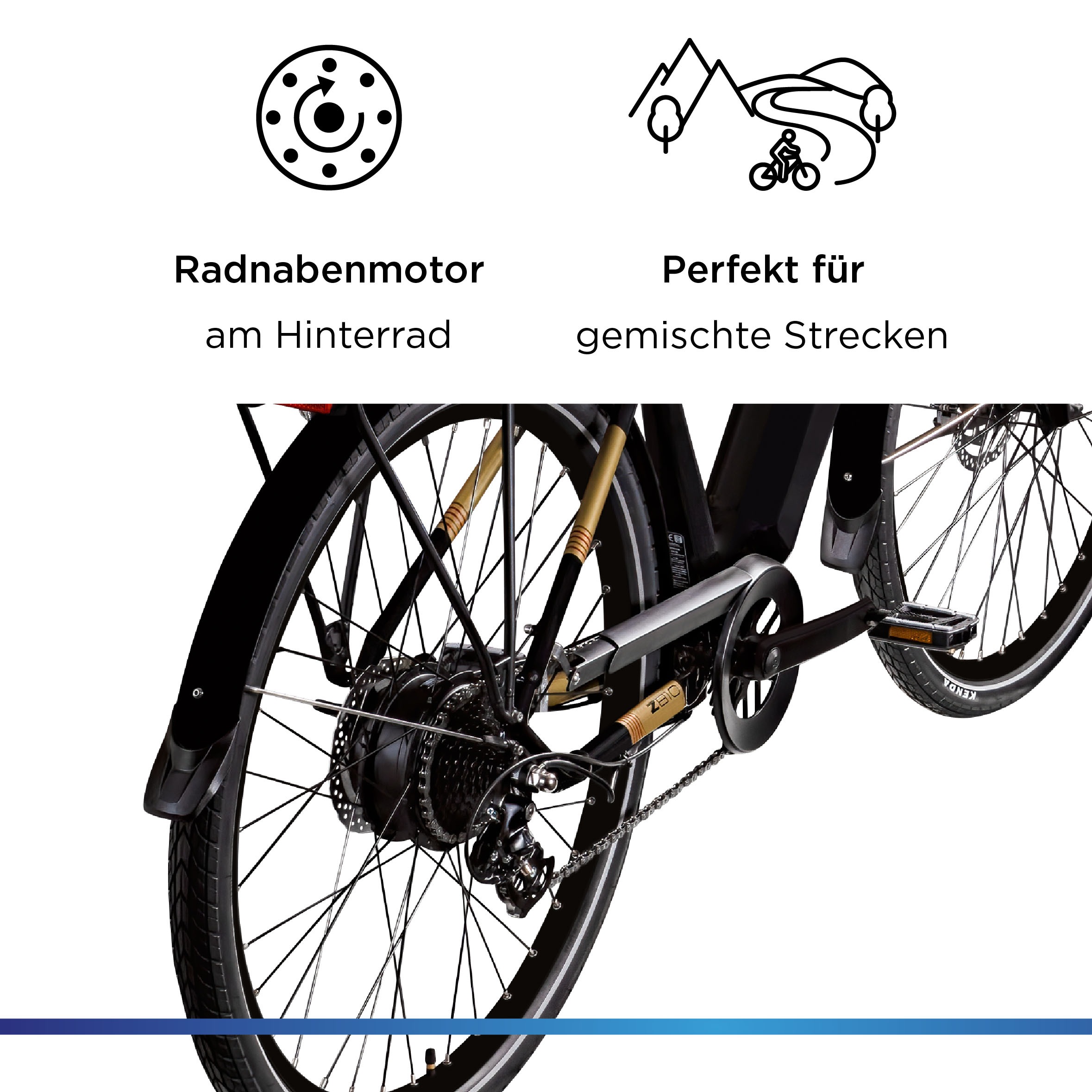 Zündapp »Z810« 8 Gang Shimano Altus RD-M310 Schaltwerk Kettenschaltung Heckmotor 250 W
